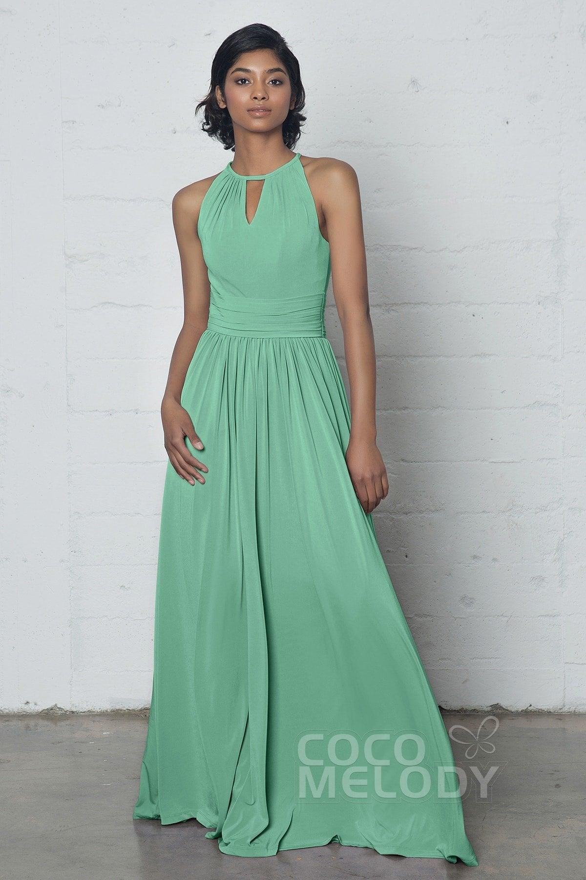 Sheath-Column Floor Length Knitted Fabric Dress COZF17019 - COCOMELODY