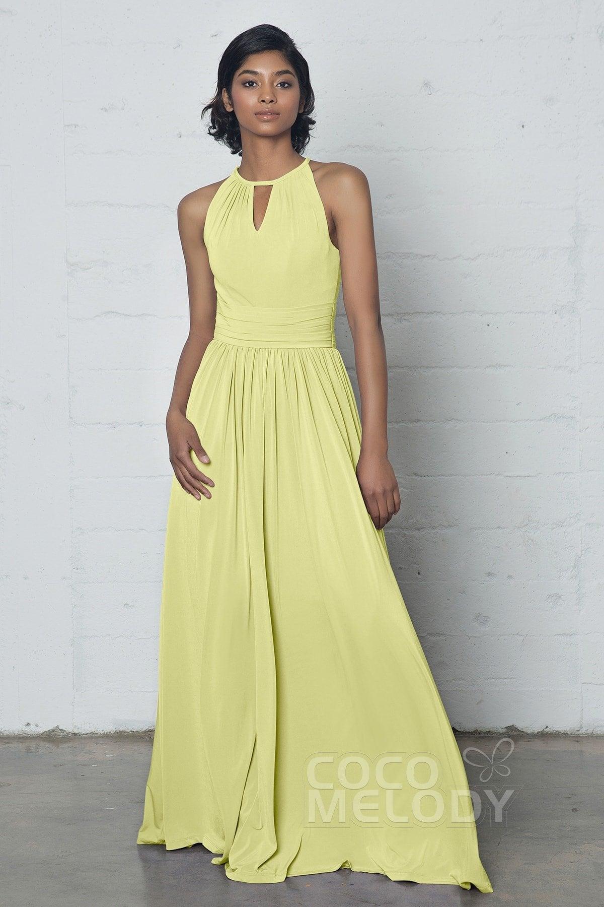 Sheath-Column Floor Length Knitted Fabric Dress COZF17019 - COCOMELODY