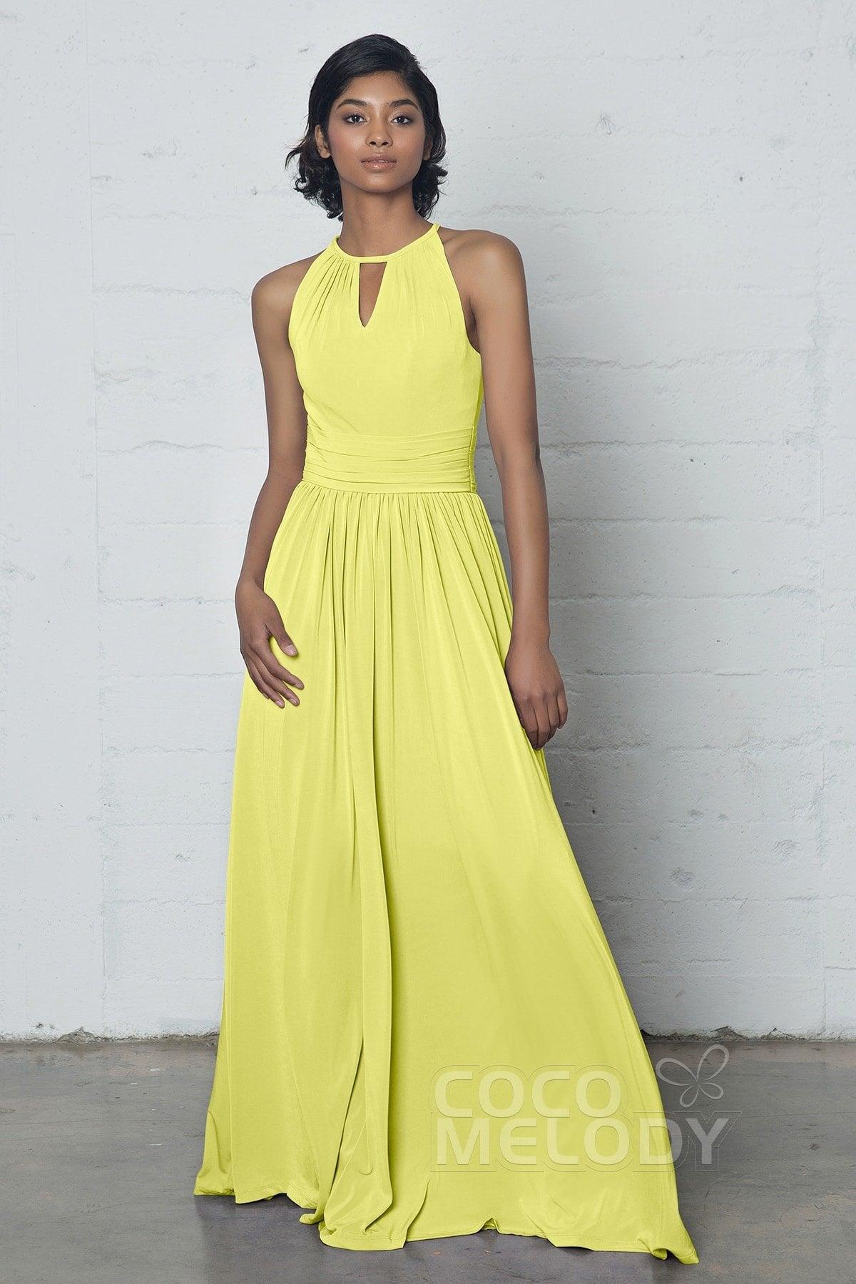 Sheath-Column Floor Length Knitted Fabric Dress COZF17019 - COCOMELODY