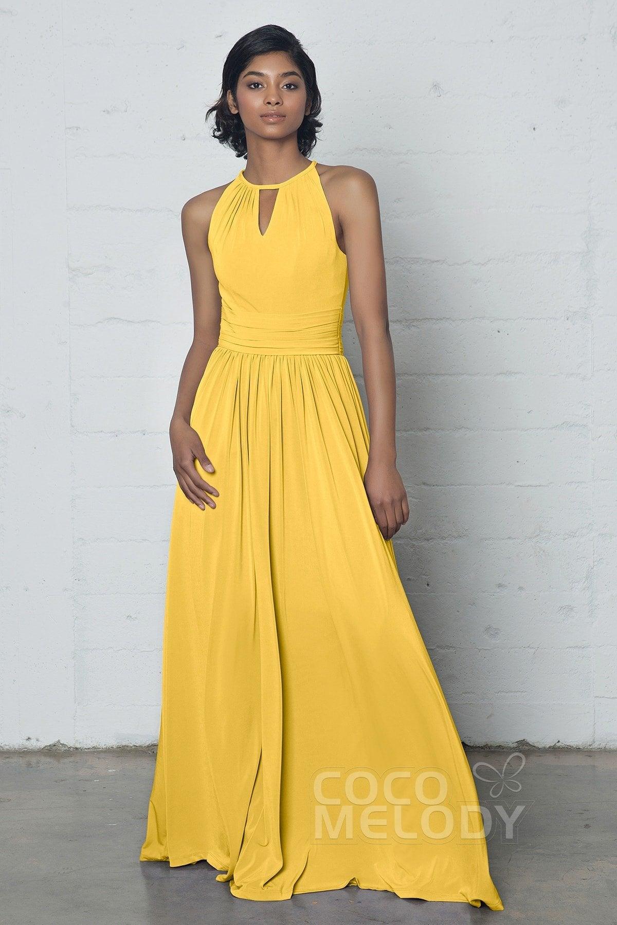 Sheath-Column Floor Length Knitted Fabric Dress COZF17019 - COCOMELODY