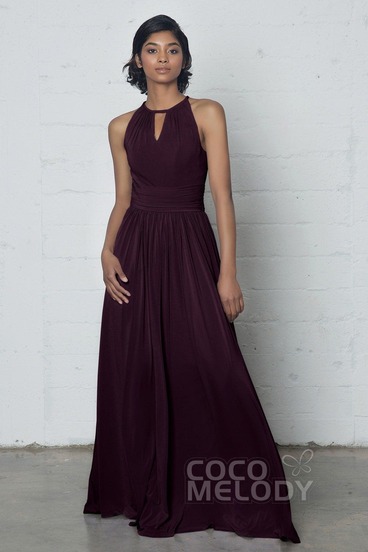 Sheath-Column Floor Length Knitted Fabric Dress COZF17019 - COCOMELODY