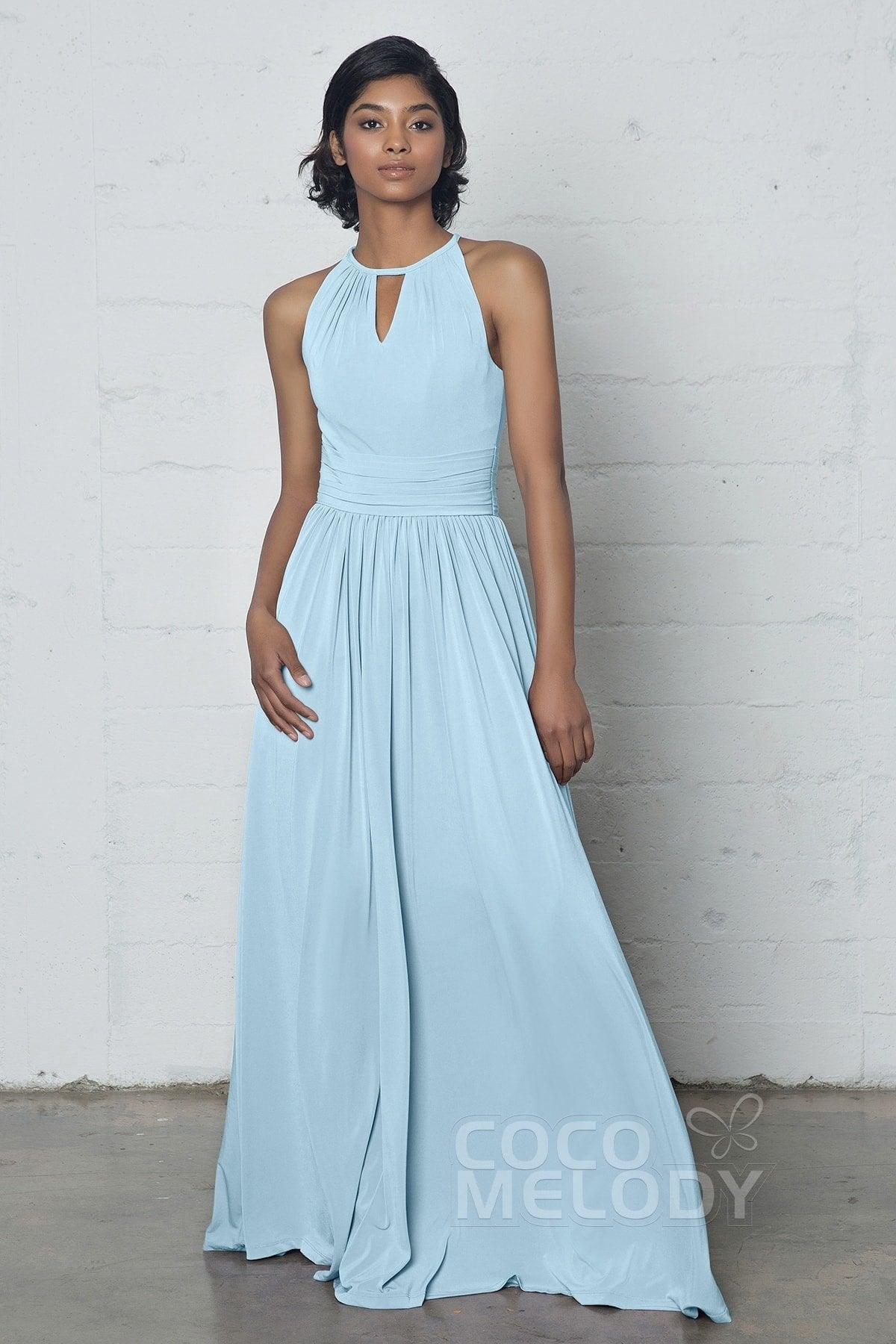 Sheath-Column Floor Length Knitted Fabric Dress COZF17019 - COCOMELODY