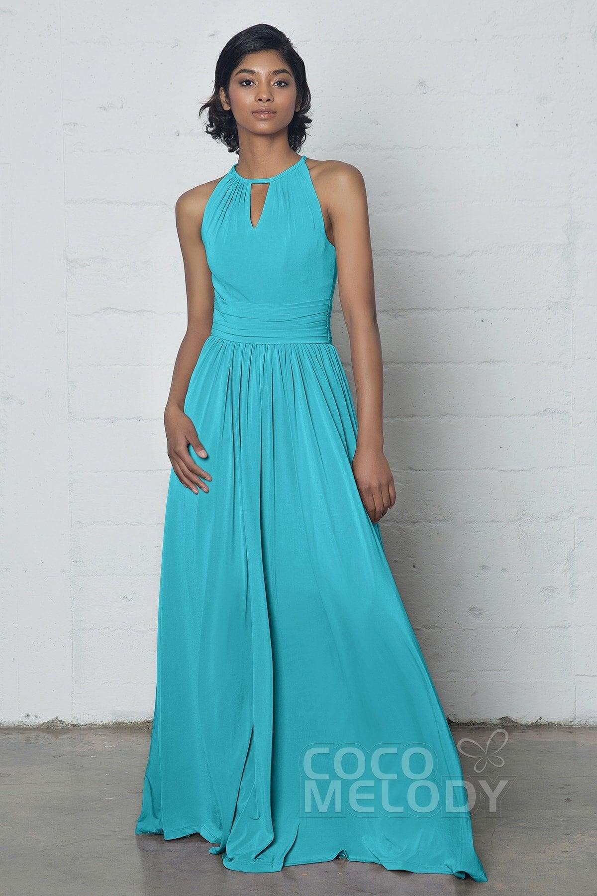 Sheath-Column Floor Length Knitted Fabric Dress COZF17019 - COCOMELODY