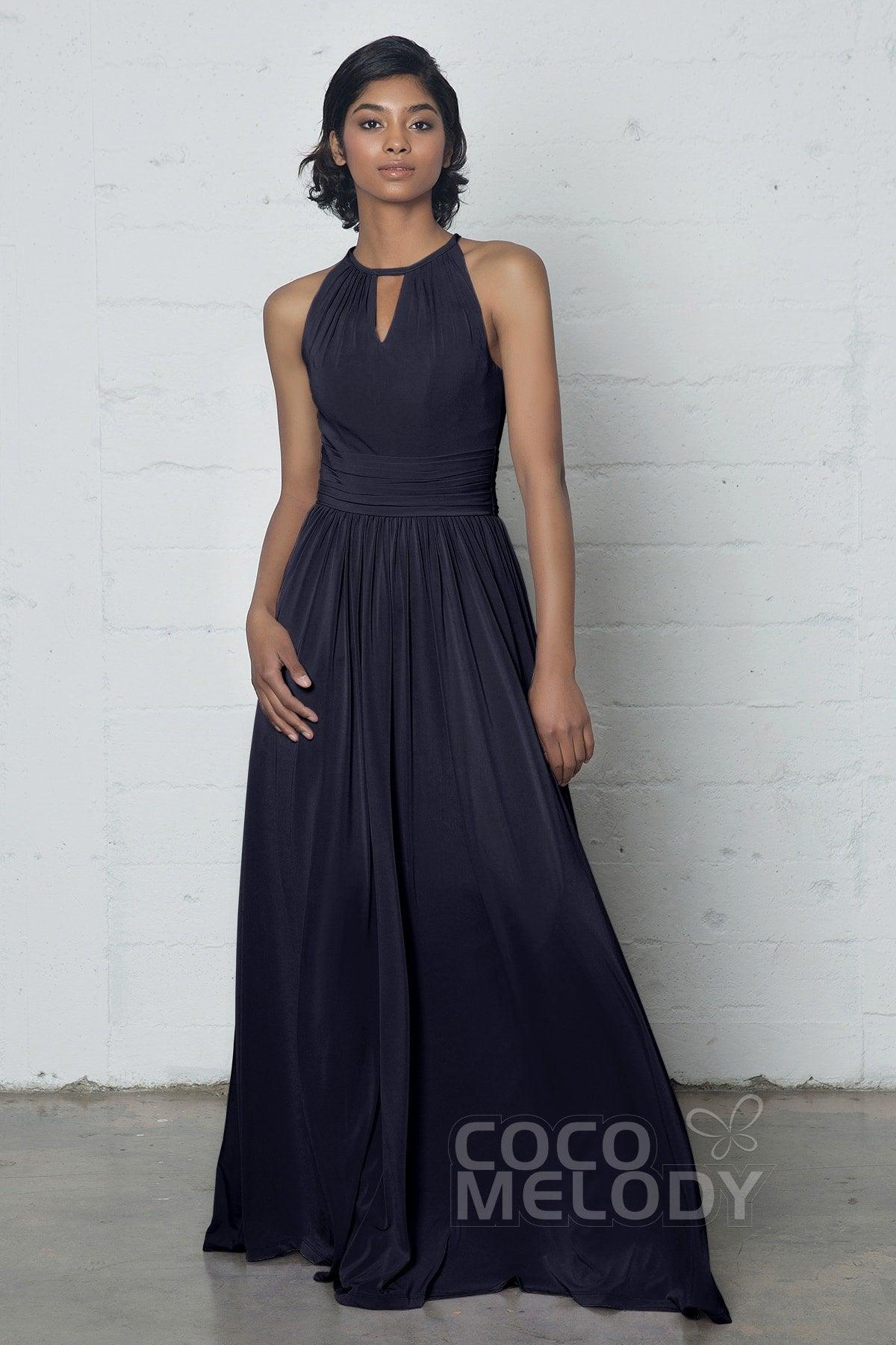 Sheath-Column Floor Length Knitted Fabric Dress COZF17019 - COCOMELODY