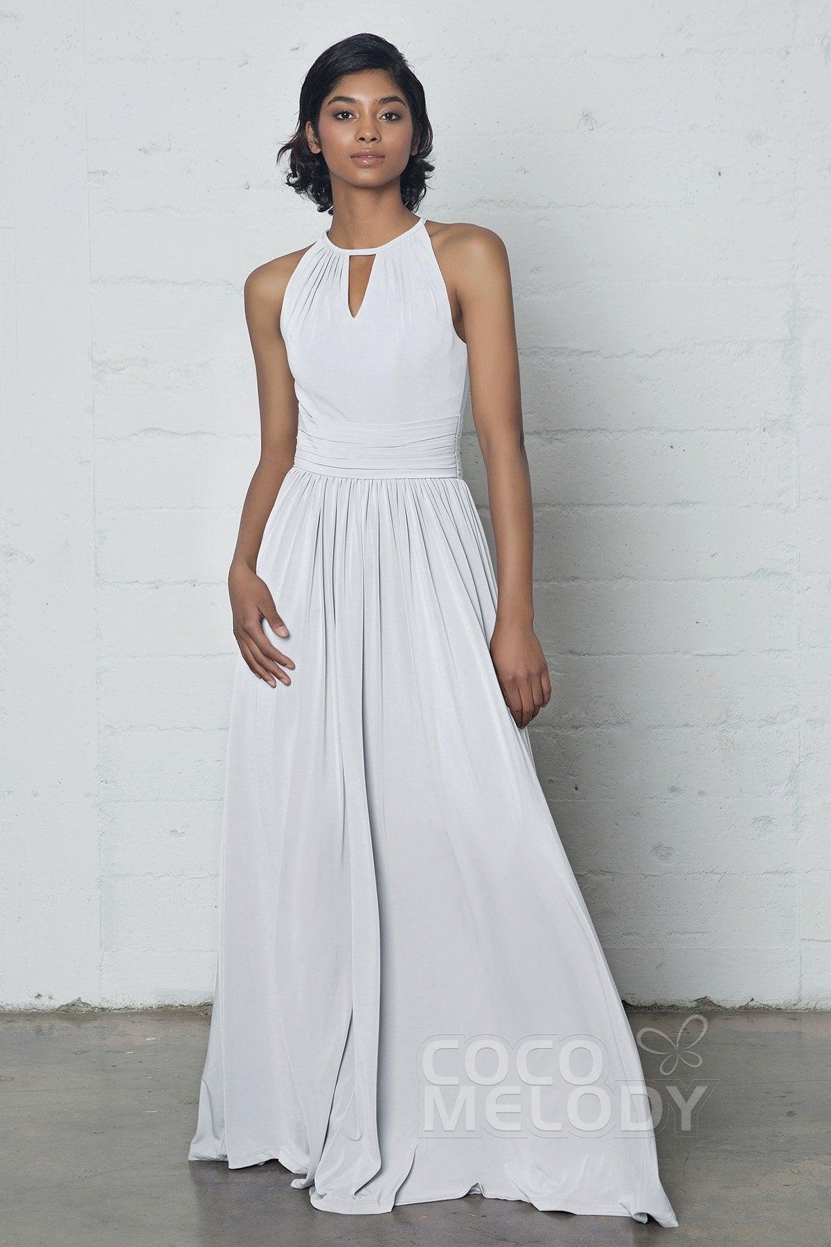 Sheath-Column Floor Length Knitted Fabric Dress COZF17019 - COCOMELODY