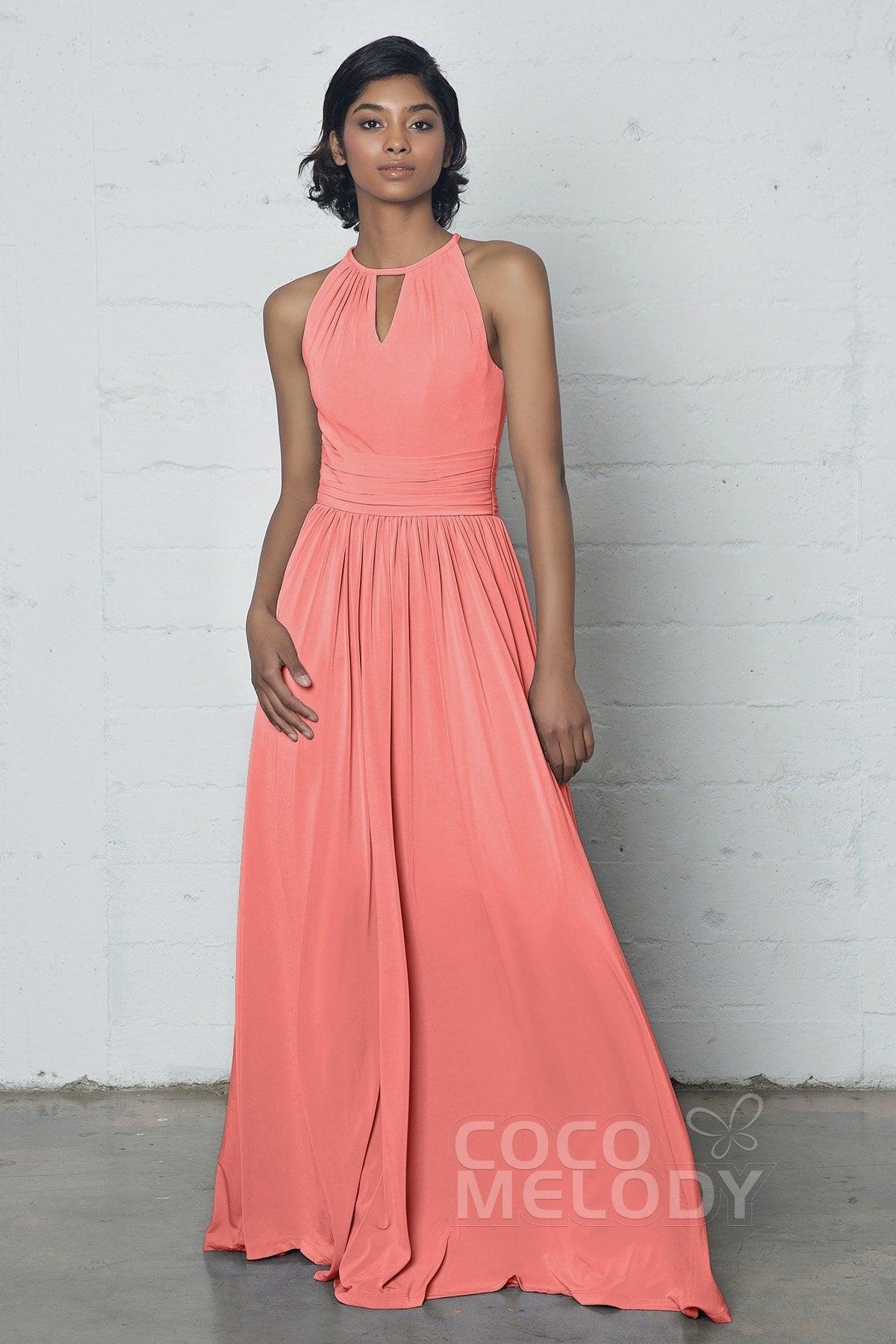 Sheath-Column Floor Length Knitted Fabric Dress COZF17019 - COCOMELODY