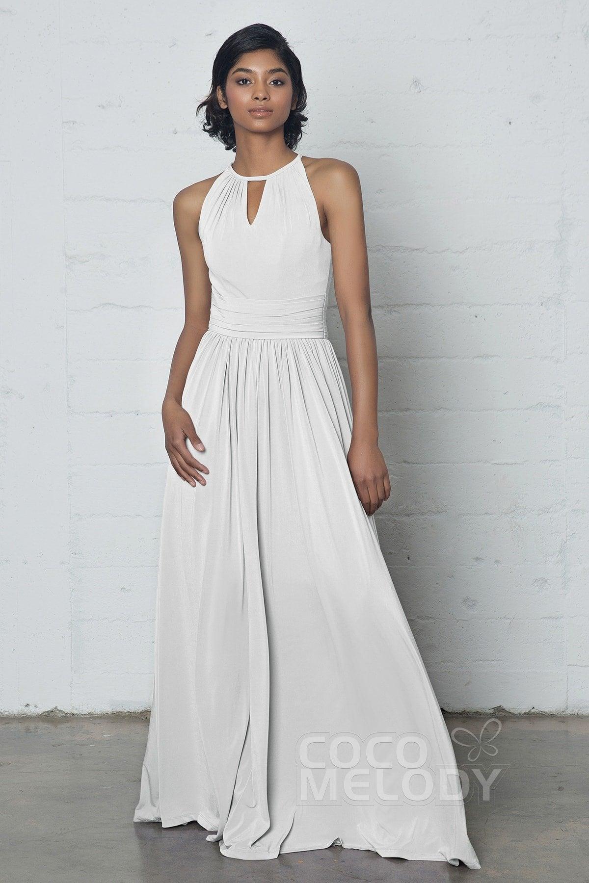 Sheath-Column Floor Length Knitted Fabric Dress COZF17019 - COCOMELODY