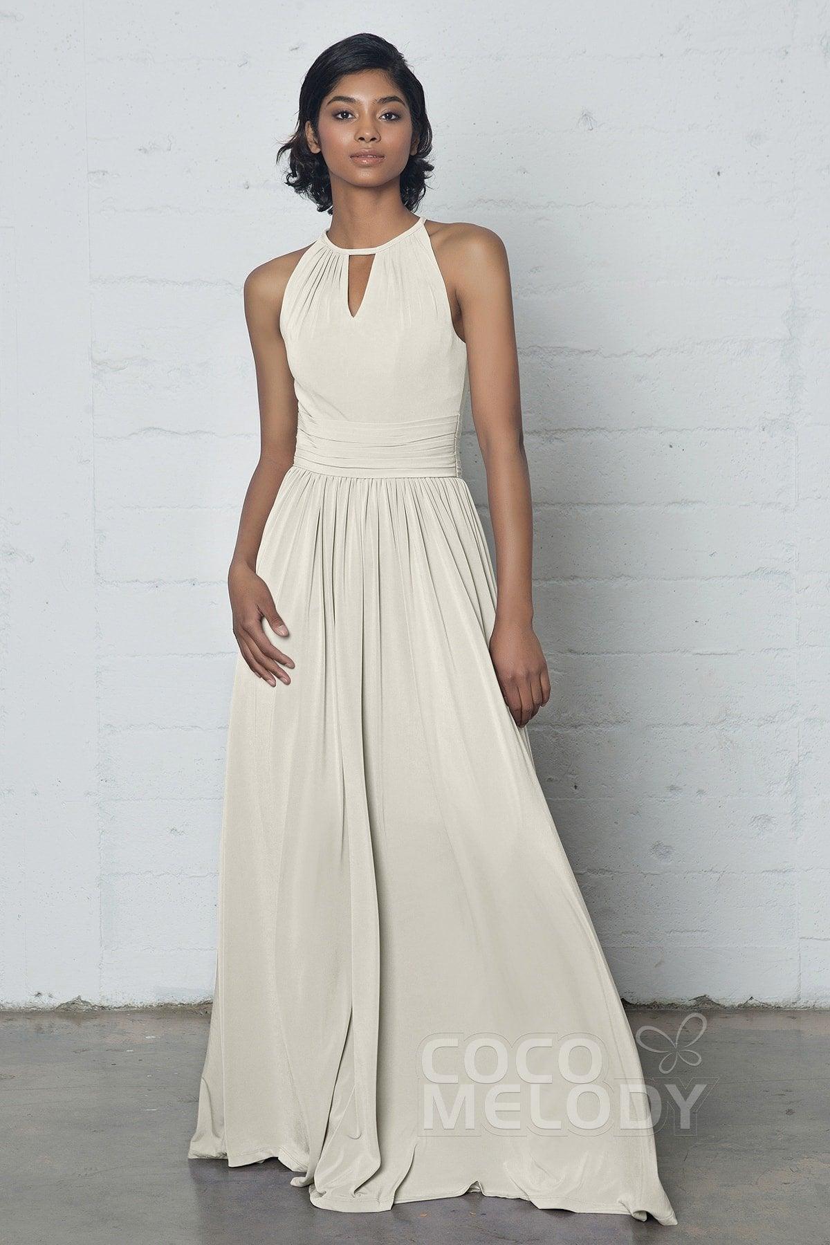 Sheath-Column Floor Length Knitted Fabric Dress COZF17019 - COCOMELODY