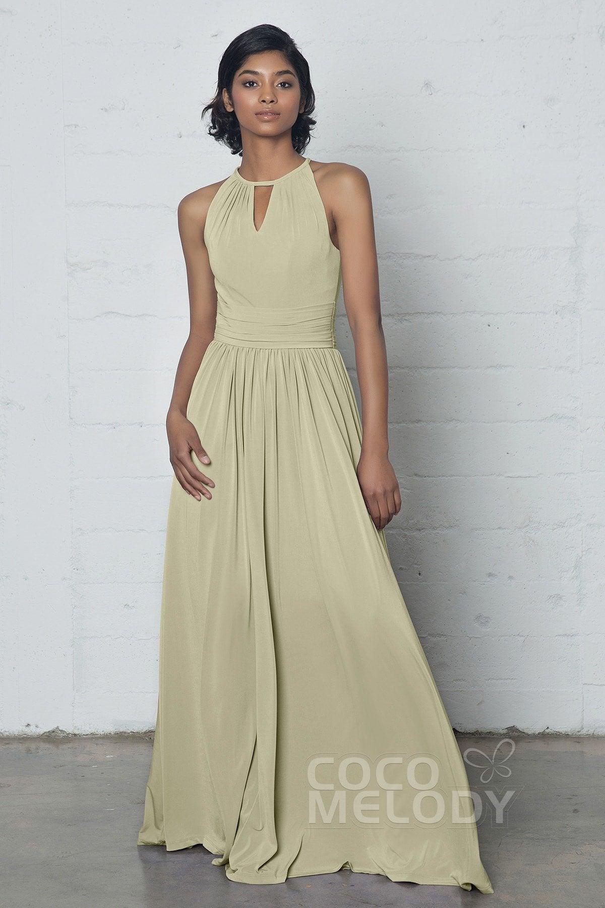 Sheath-Column Floor Length Knitted Fabric Dress COZF17019 - COCOMELODY