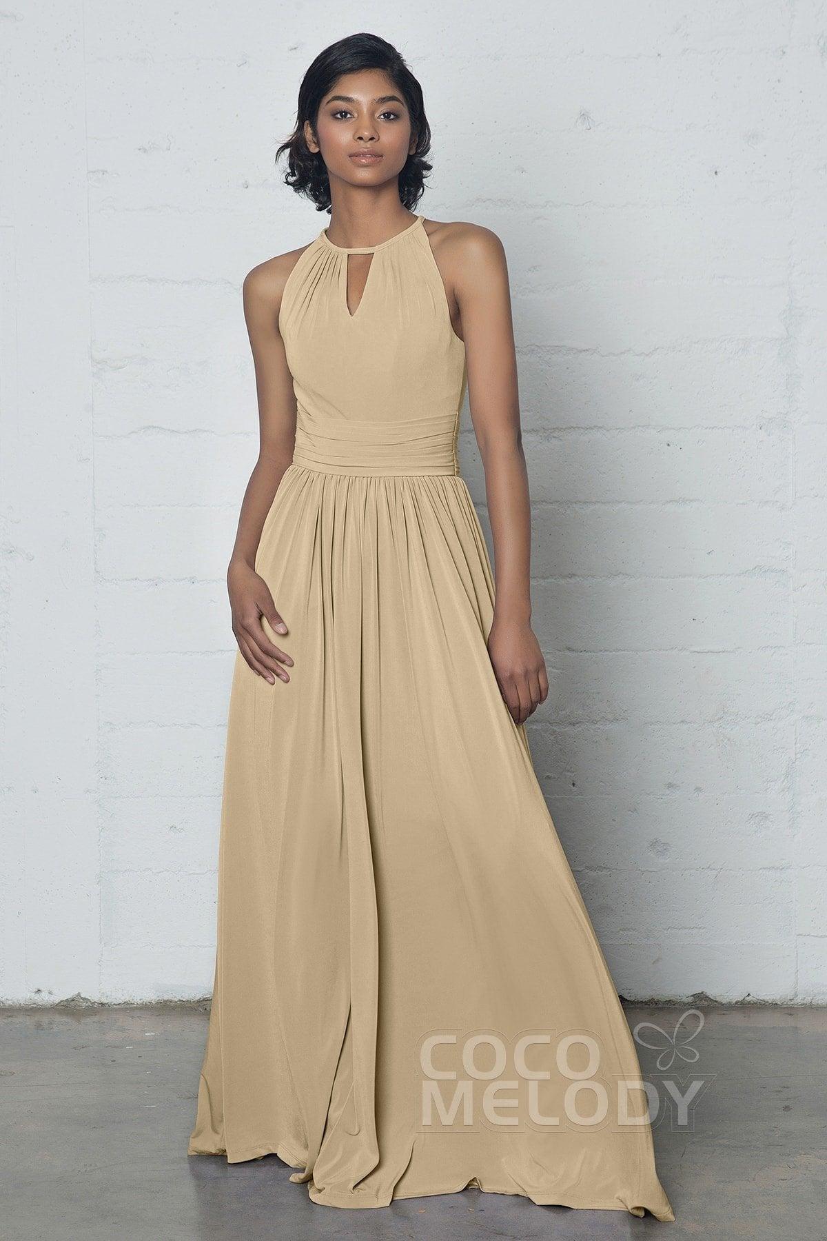 Sheath-Column Floor Length Knitted Fabric Dress COZF17019 - COCOMELODY