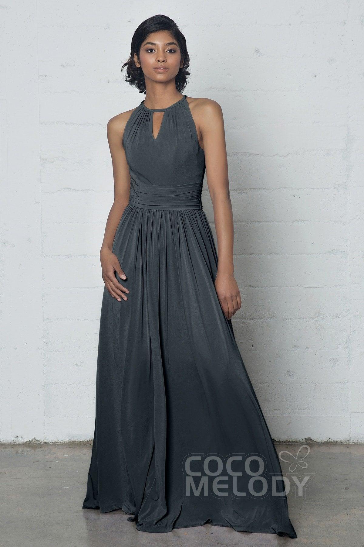 Sheath-Column Floor Length Knitted Fabric Dress COZF17019 - COCOMELODY