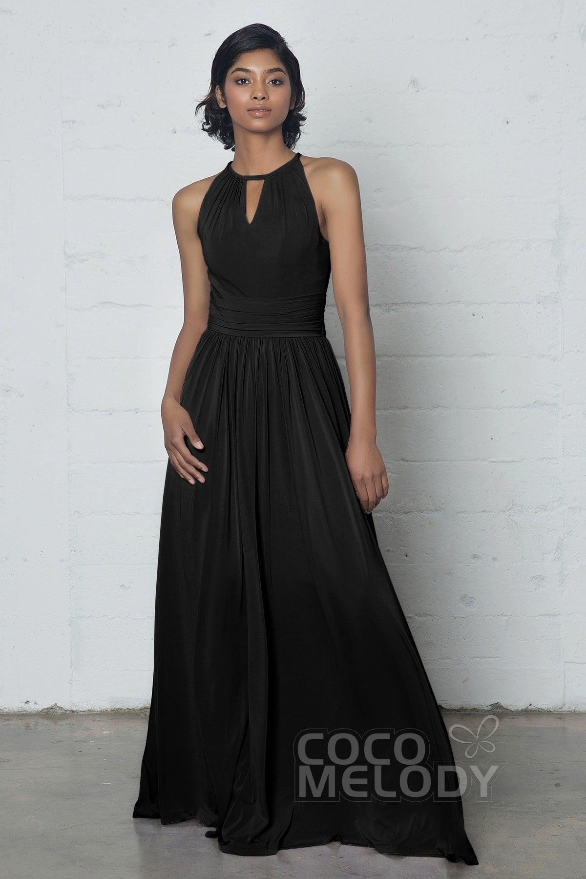 Sheath-Column Floor Length Knitted Fabric Dress COZF17019 - COCOMELODY