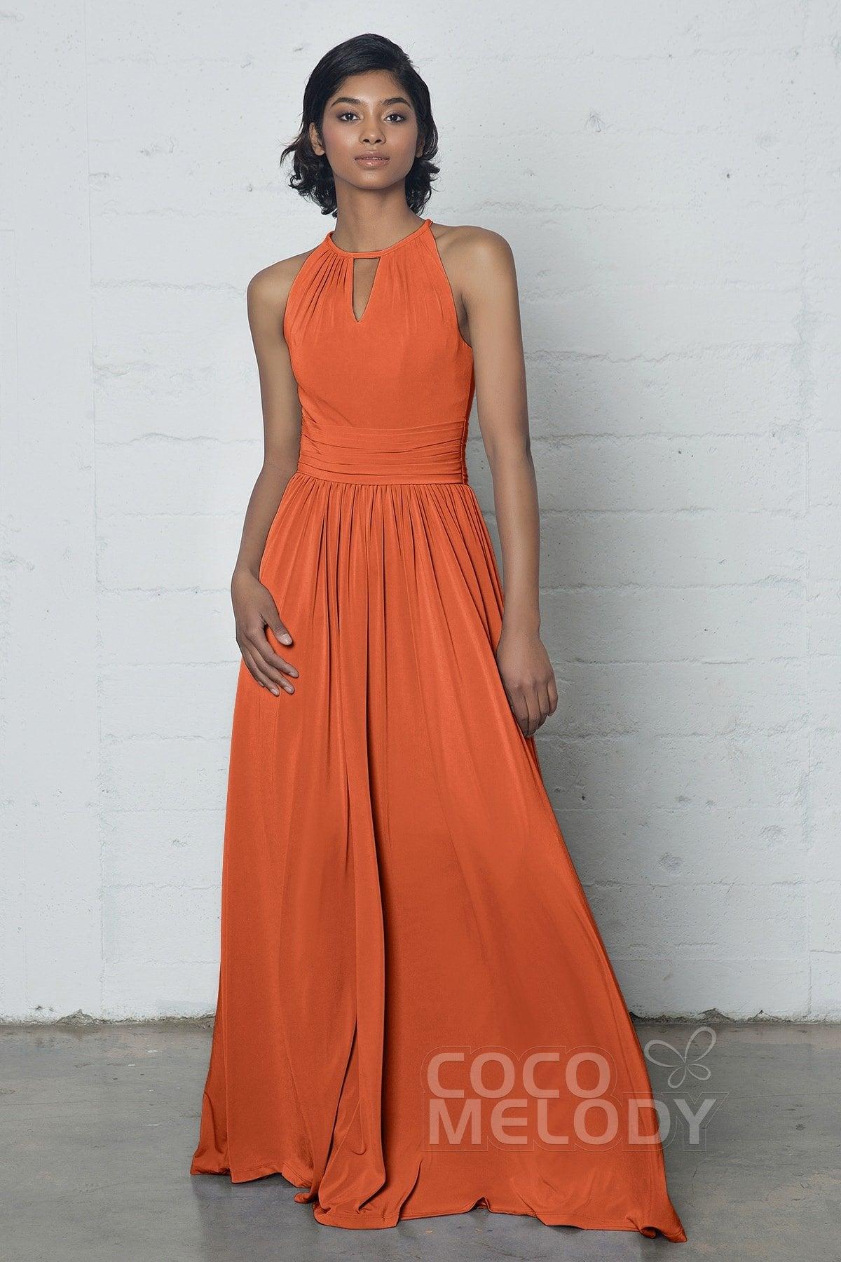 Sheath-Column Floor Length Knitted Fabric Dress COZF17019 - COCOMELODY