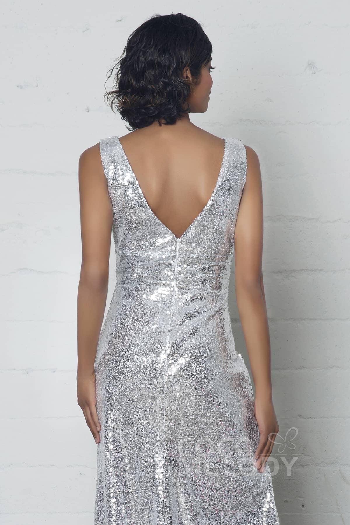Sheath-Column Floor Length Sequined Dress COZF17021 - COCOMELODY