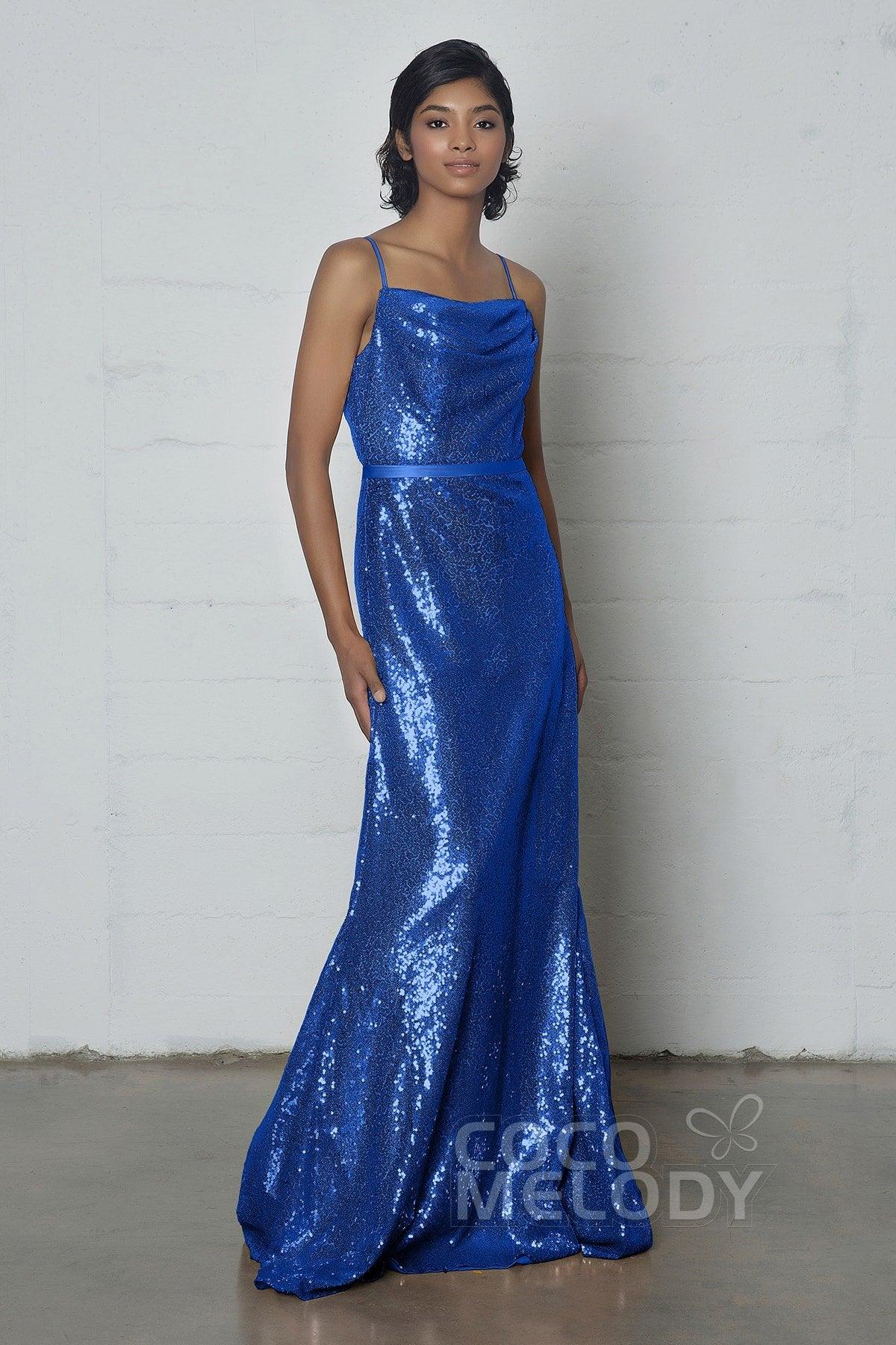 Sheath-Column Floor Length Sequined Dress COZF17023 - COCOMELODY