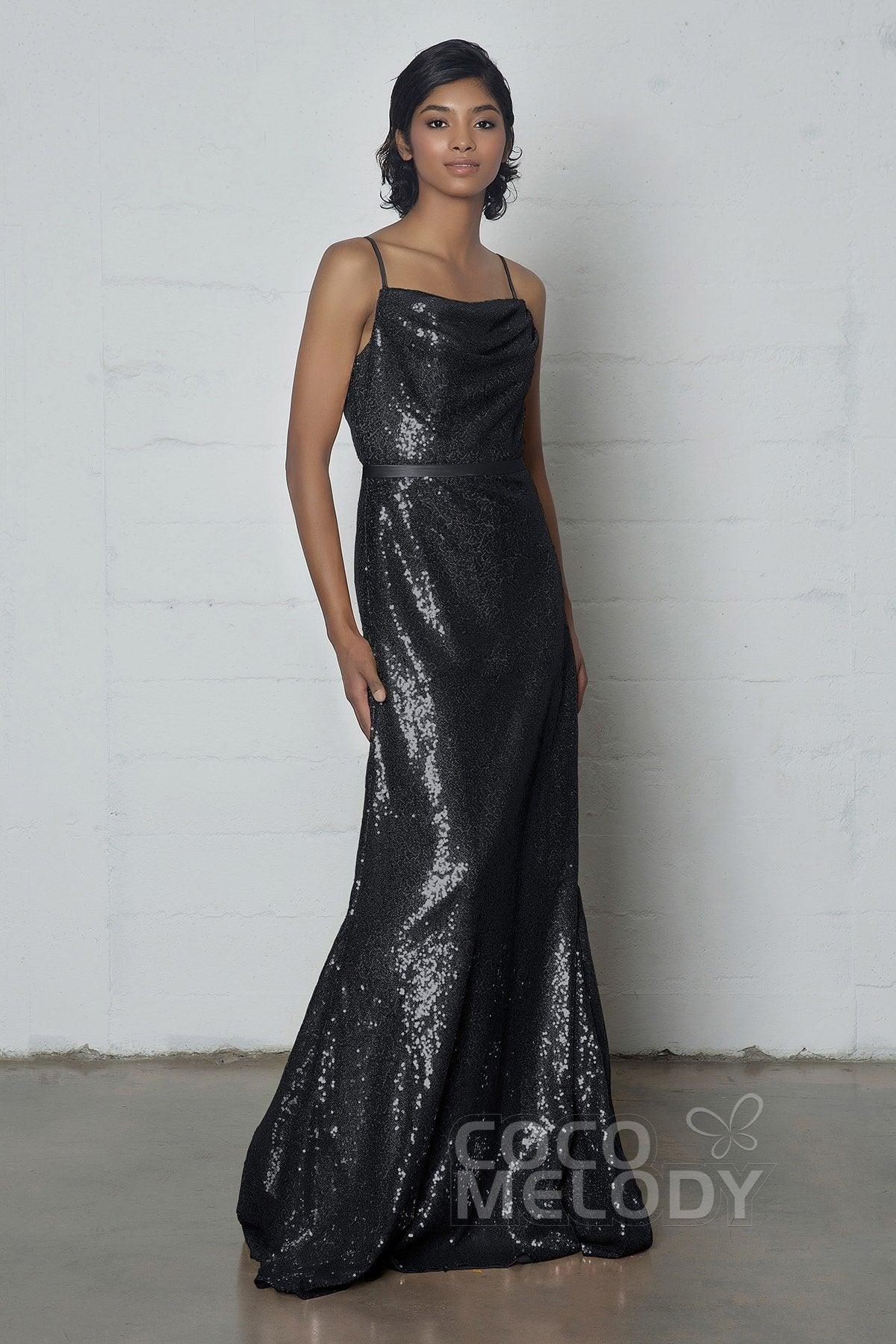 Sheath-Column Floor Length Sequined Dress COZF17023 - COCOMELODY