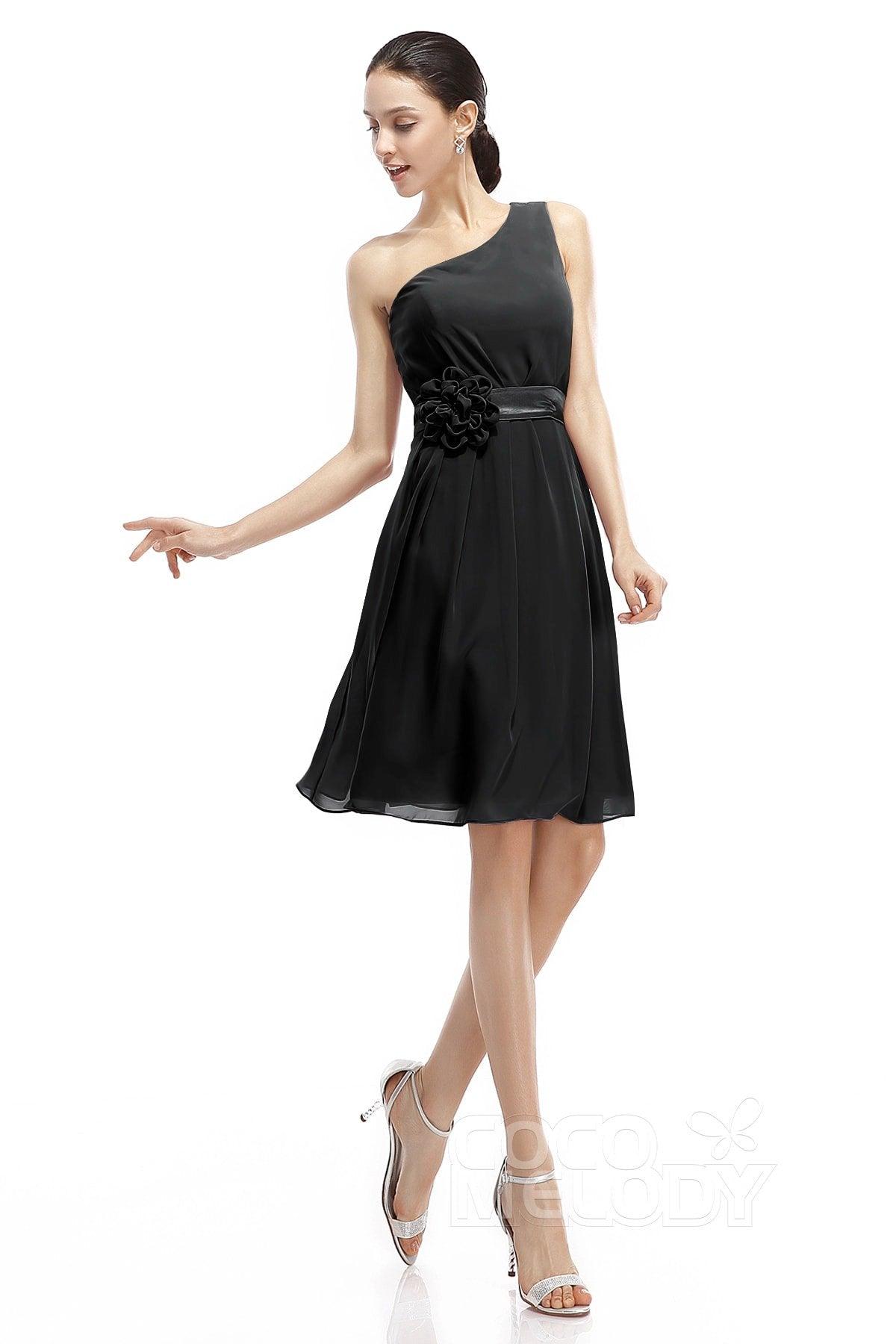 A-Line Knee Length Chiffon Bridesmaid Dresses COZK1400D - COCOMELODY