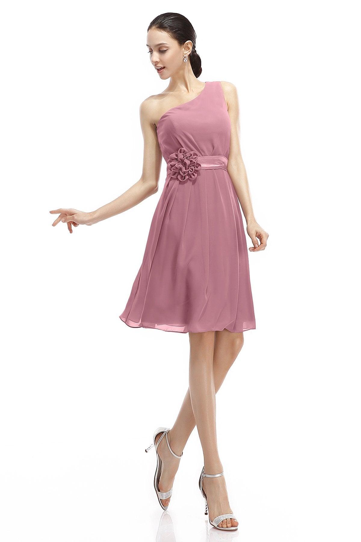 A-Line Knee Length Chiffon Bridesmaid Dresses COZK1400D - COCOMELODY