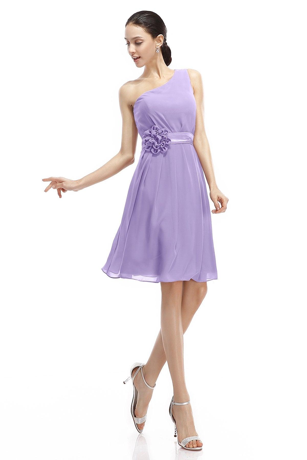 A-Line Knee Length Chiffon Bridesmaid Dresses COZK1400D - COCOMELODY