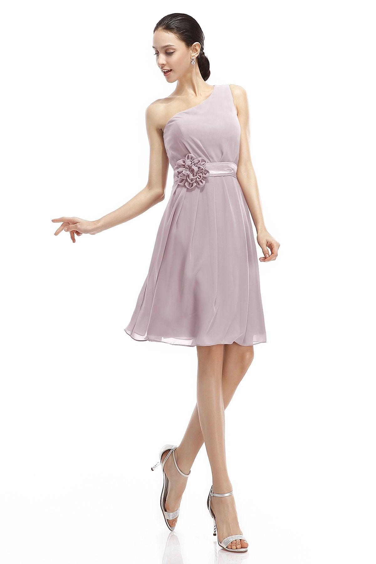 A-Line Knee Length Chiffon Bridesmaid Dresses COZK1400D - COCOMELODY