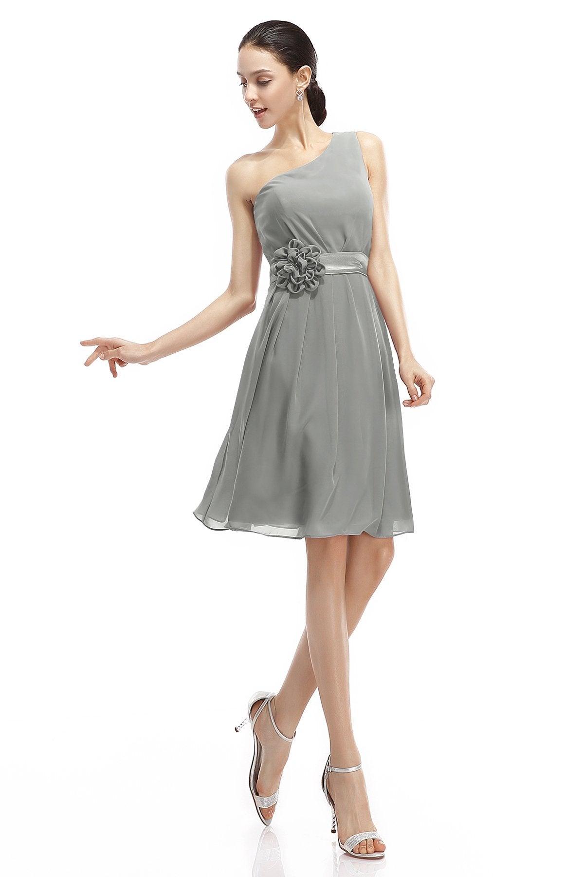 A-Line Knee Length Chiffon Bridesmaid Dresses COZK1400D - COCOMELODY