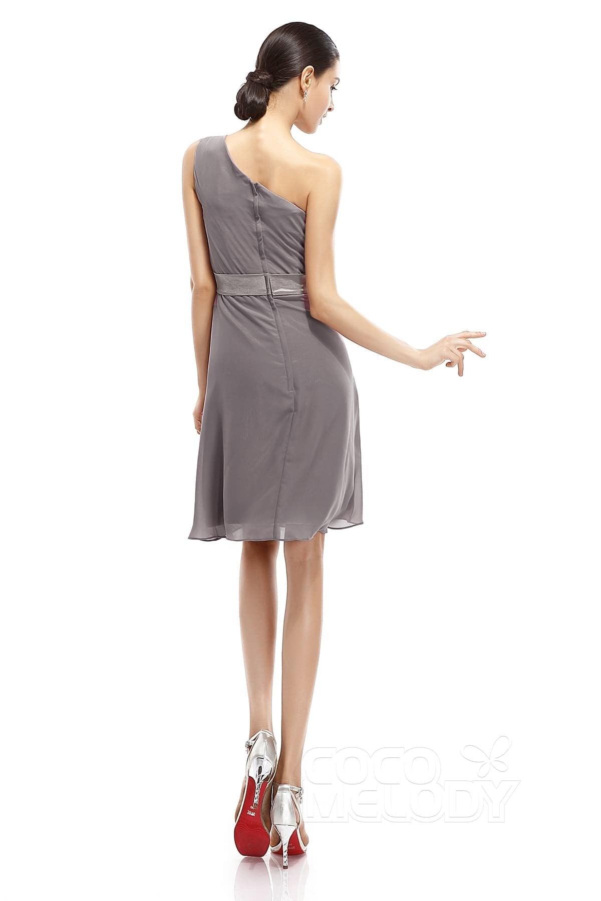 A-Line Knee Length Chiffon Bridesmaid Dresses COZK1400D - COCOMELODY