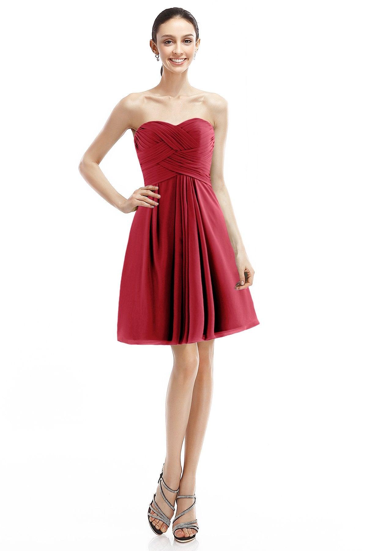 A-Line Knee Length Chiffon Bridesmaid Dress COZK14018 - COCOMELODY