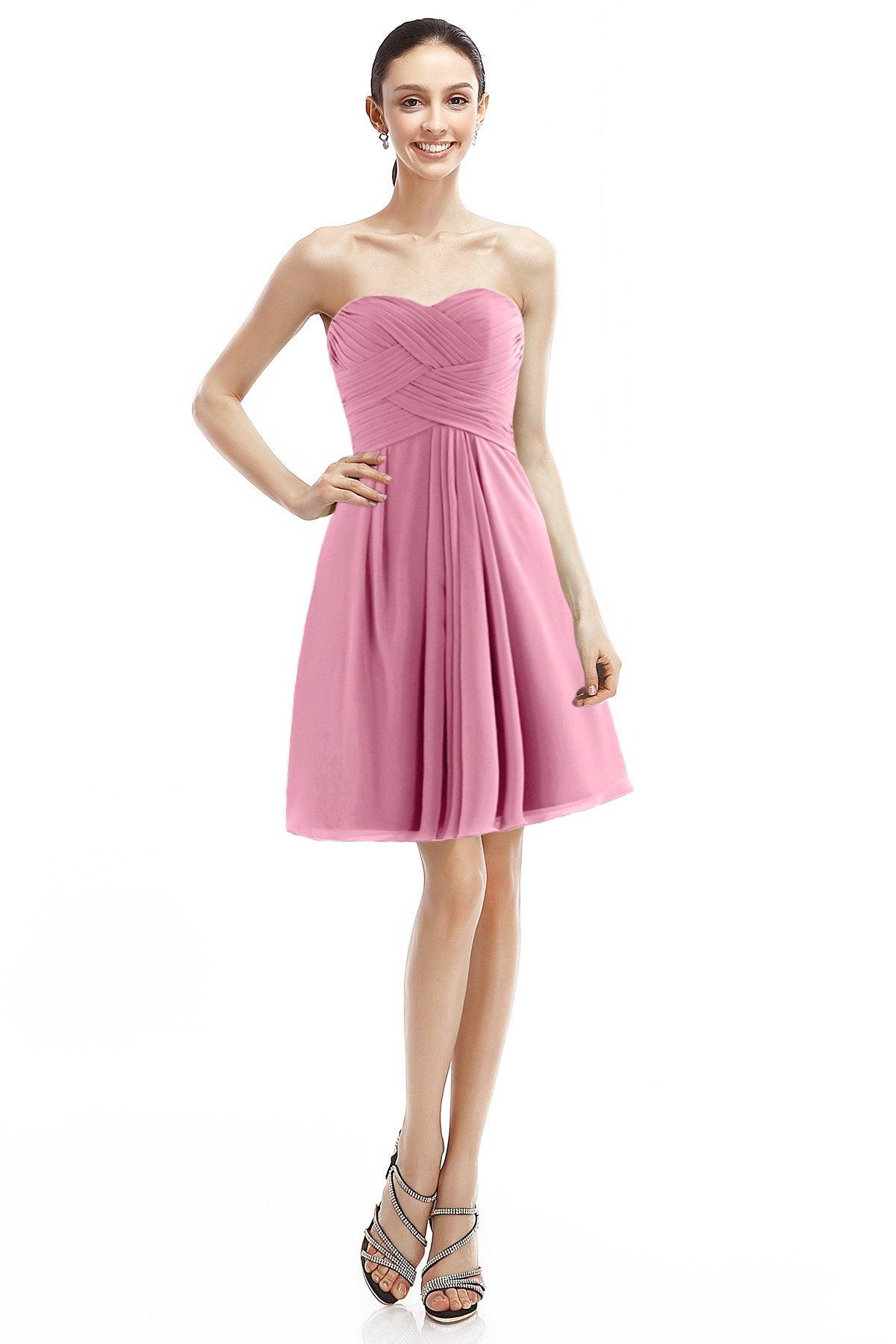 A-Line Knee Length Chiffon Bridesmaid Dress COZK14018 - COCOMELODY