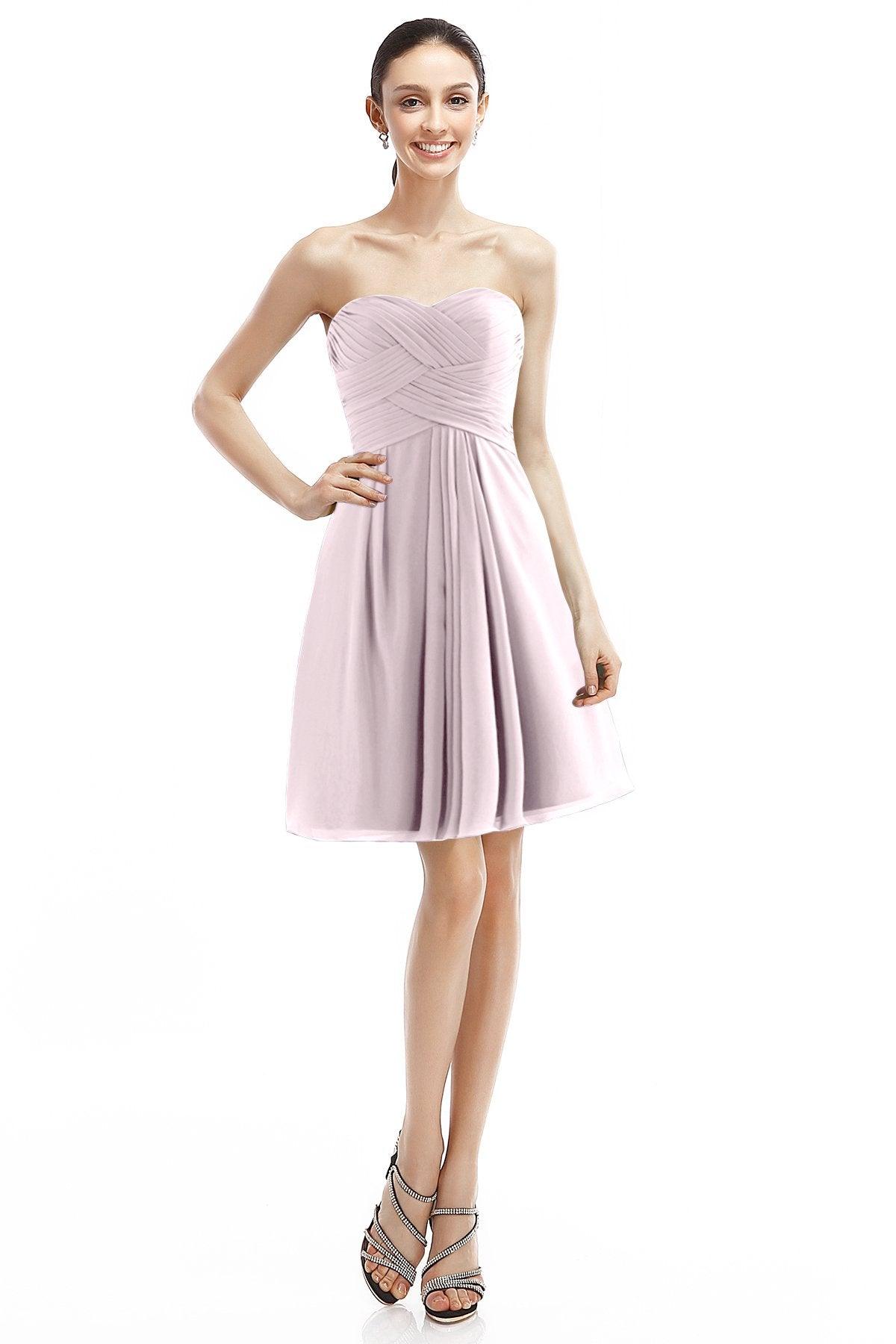 A-Line Knee Length Chiffon Bridesmaid Dress COZK14018 - COCOMELODY