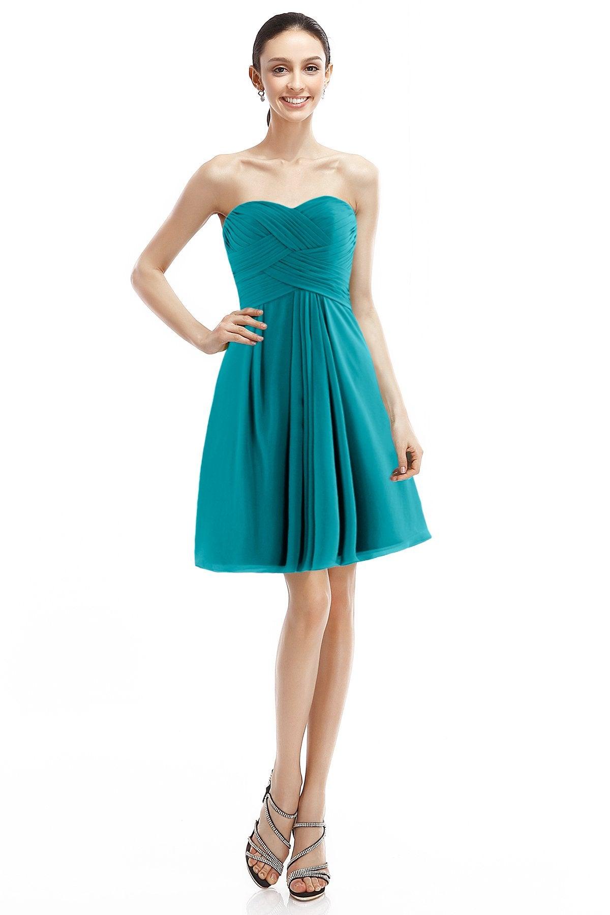 A-Line Knee Length Chiffon Bridesmaid Dress COZK14018 - COCOMELODY