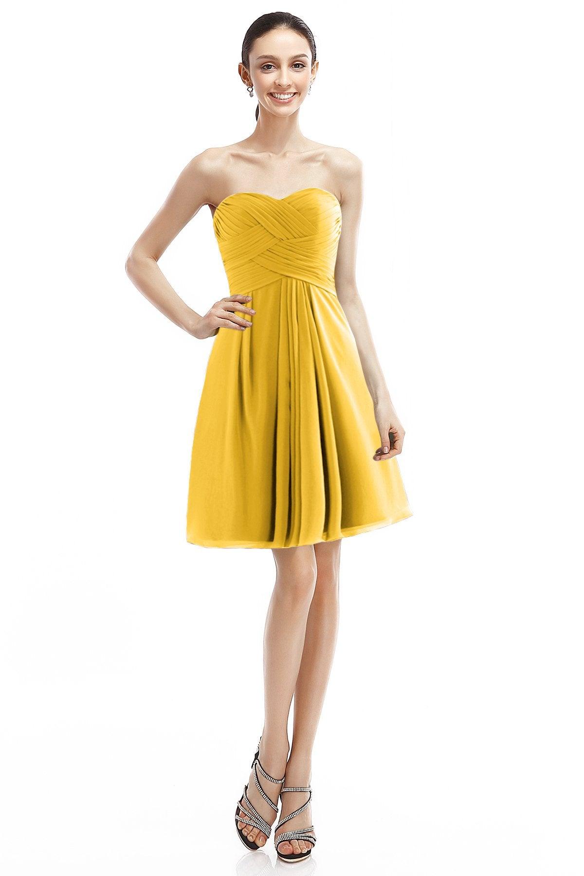 A-Line Knee Length Chiffon Bridesmaid Dress COZK14018 - COCOMELODY