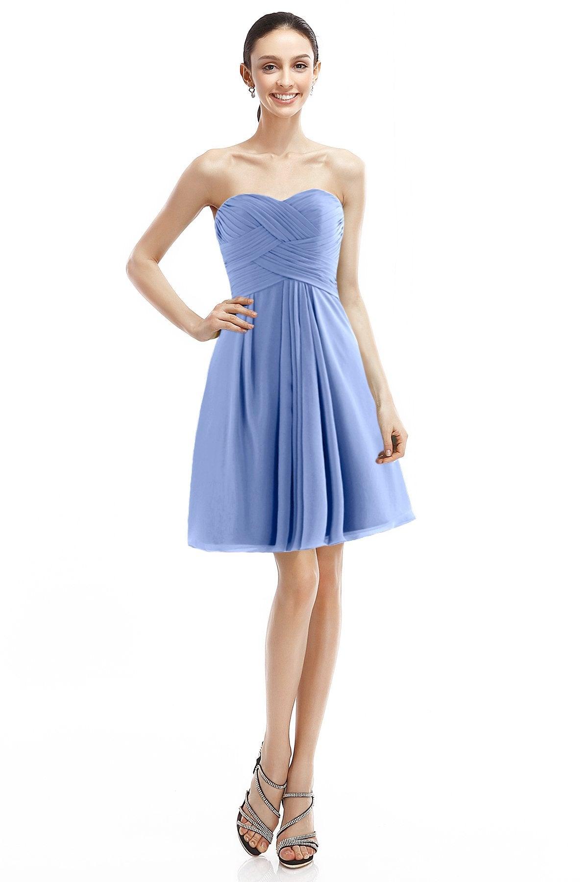 A-Line Knee Length Chiffon Bridesmaid Dress COZK14018 - COCOMELODY