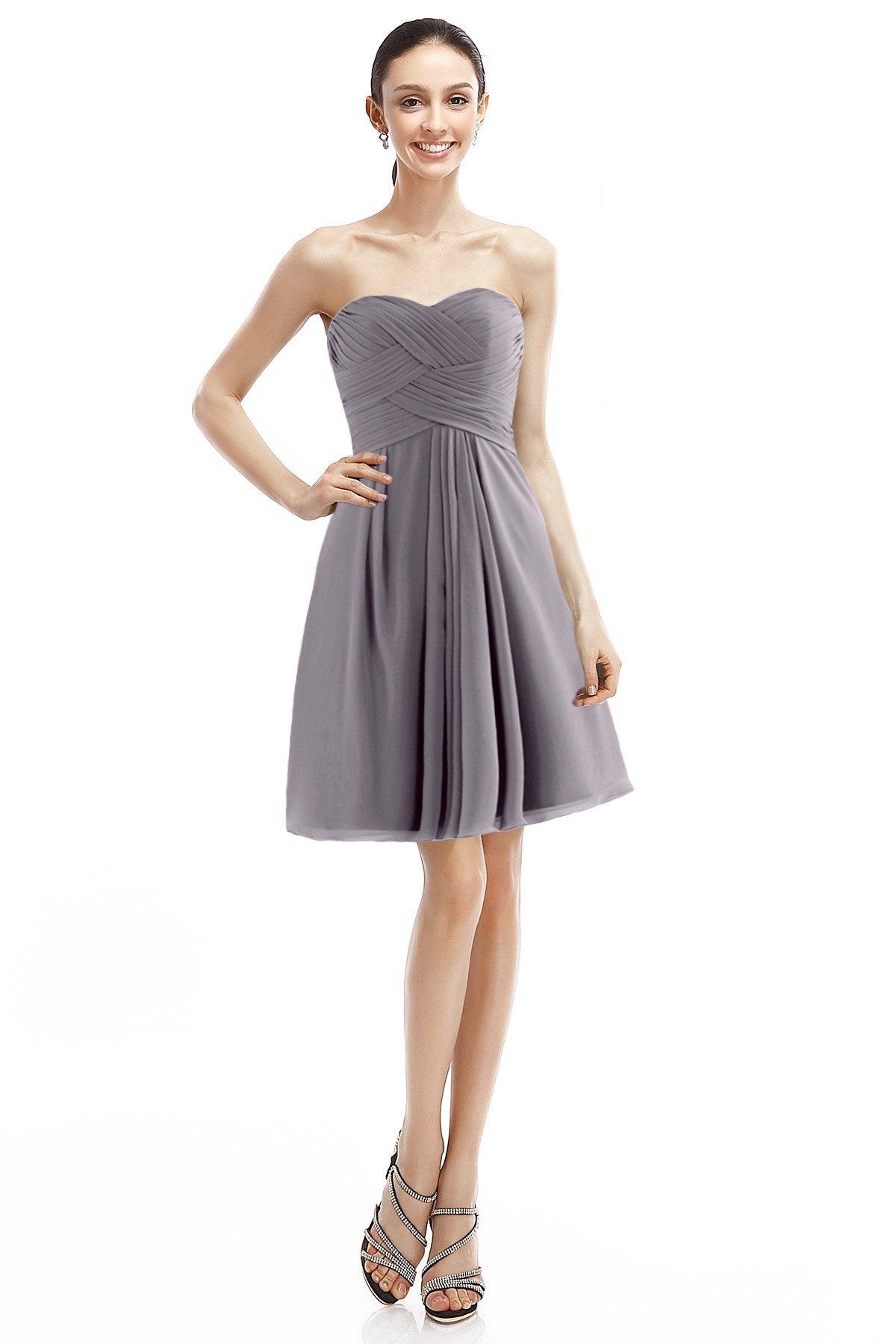 A-Line Knee Length Chiffon Bridesmaid Dress COZK14018 - COCOMELODY
