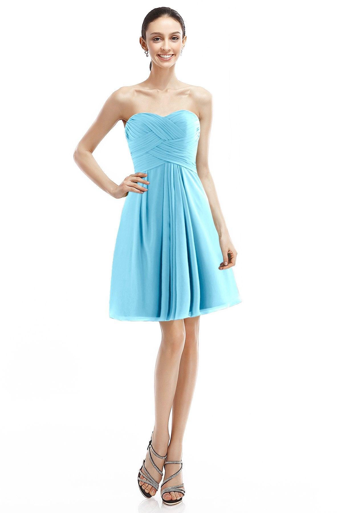 A-Line Knee Length Chiffon Bridesmaid Dress COZK14018 - COCOMELODY