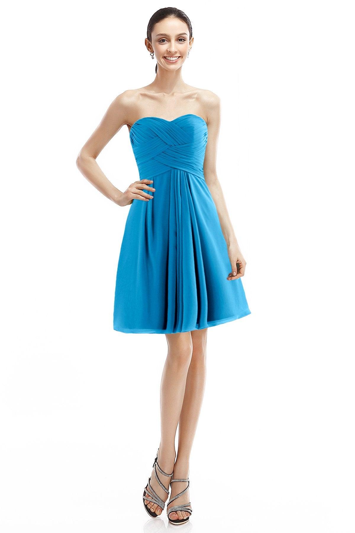 A-Line Knee Length Chiffon Bridesmaid Dress COZK14018 - COCOMELODY