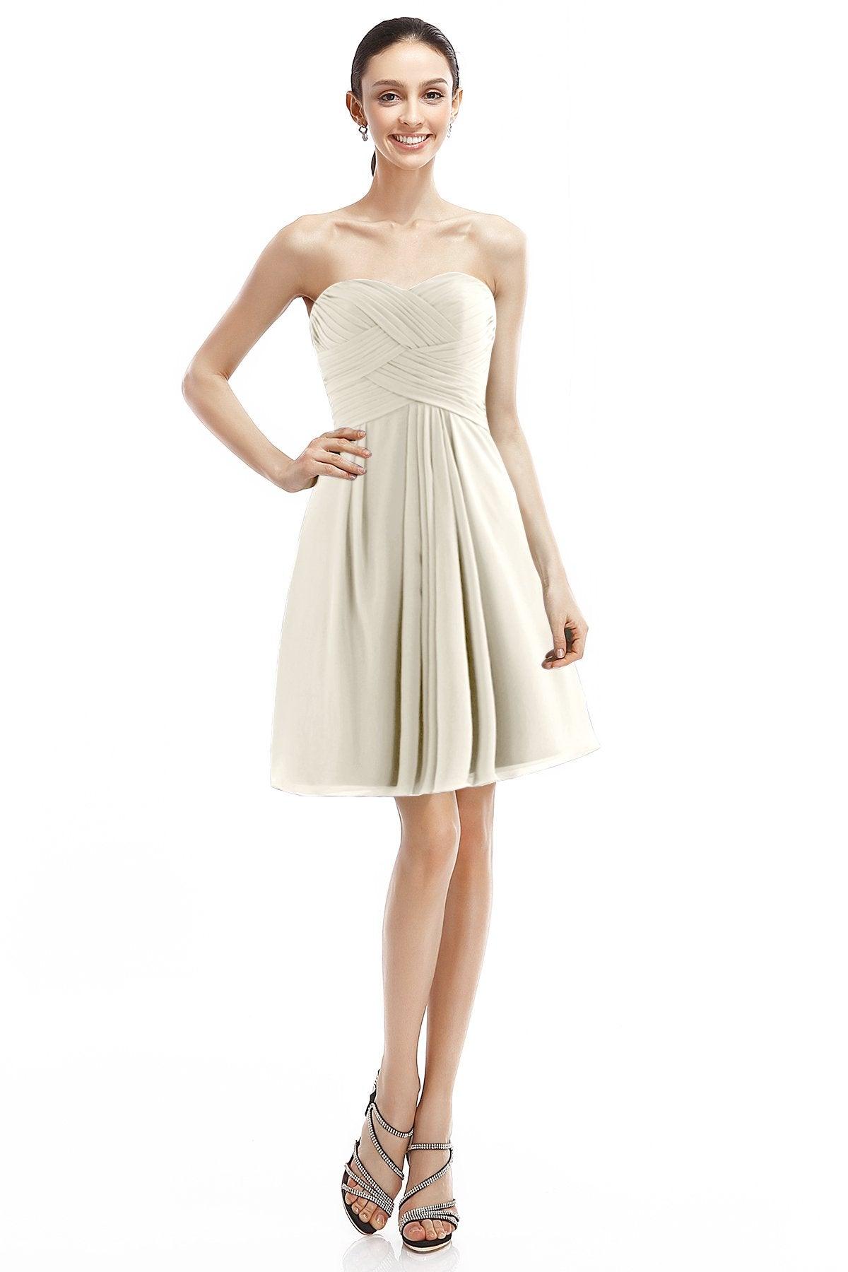 A-Line Knee Length Chiffon Bridesmaid Dress COZK14018 - COCOMELODY