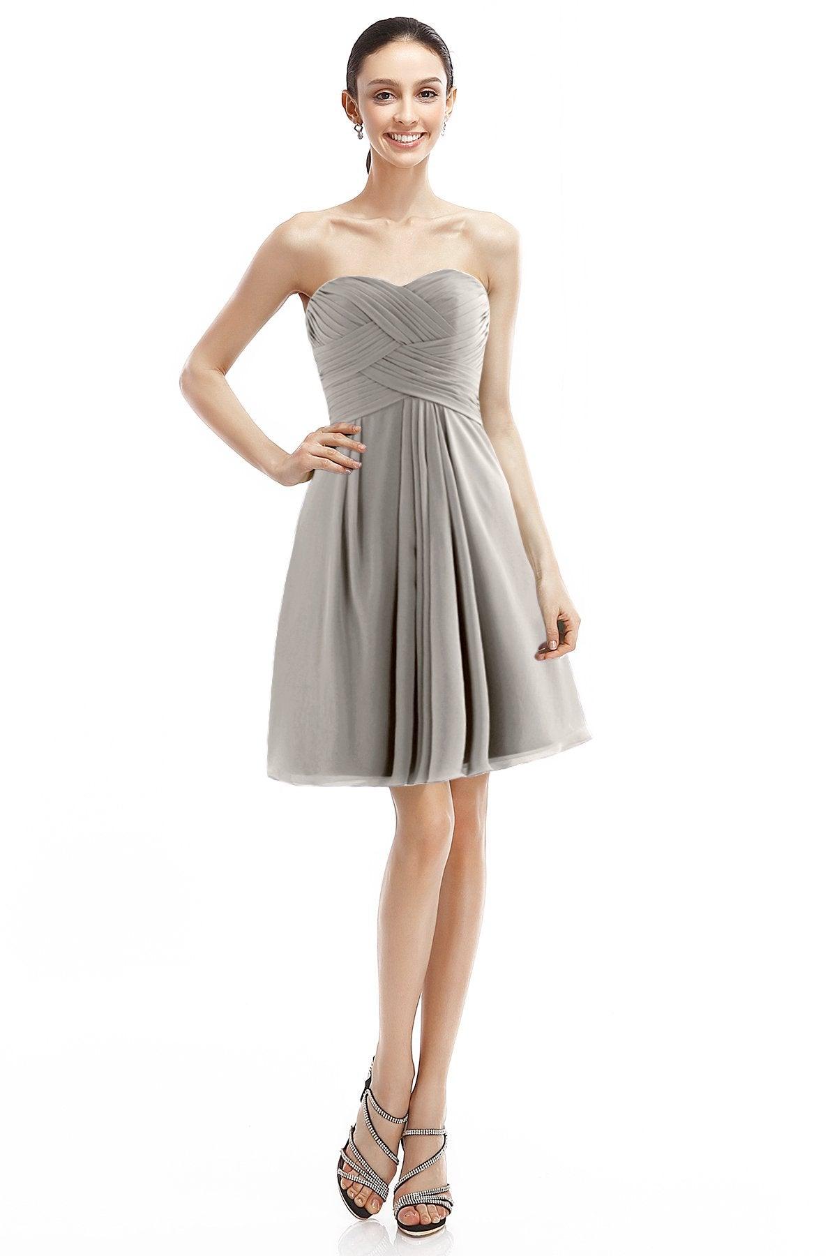 A-Line Knee Length Chiffon Bridesmaid Dress COZK14018 - COCOMELODY