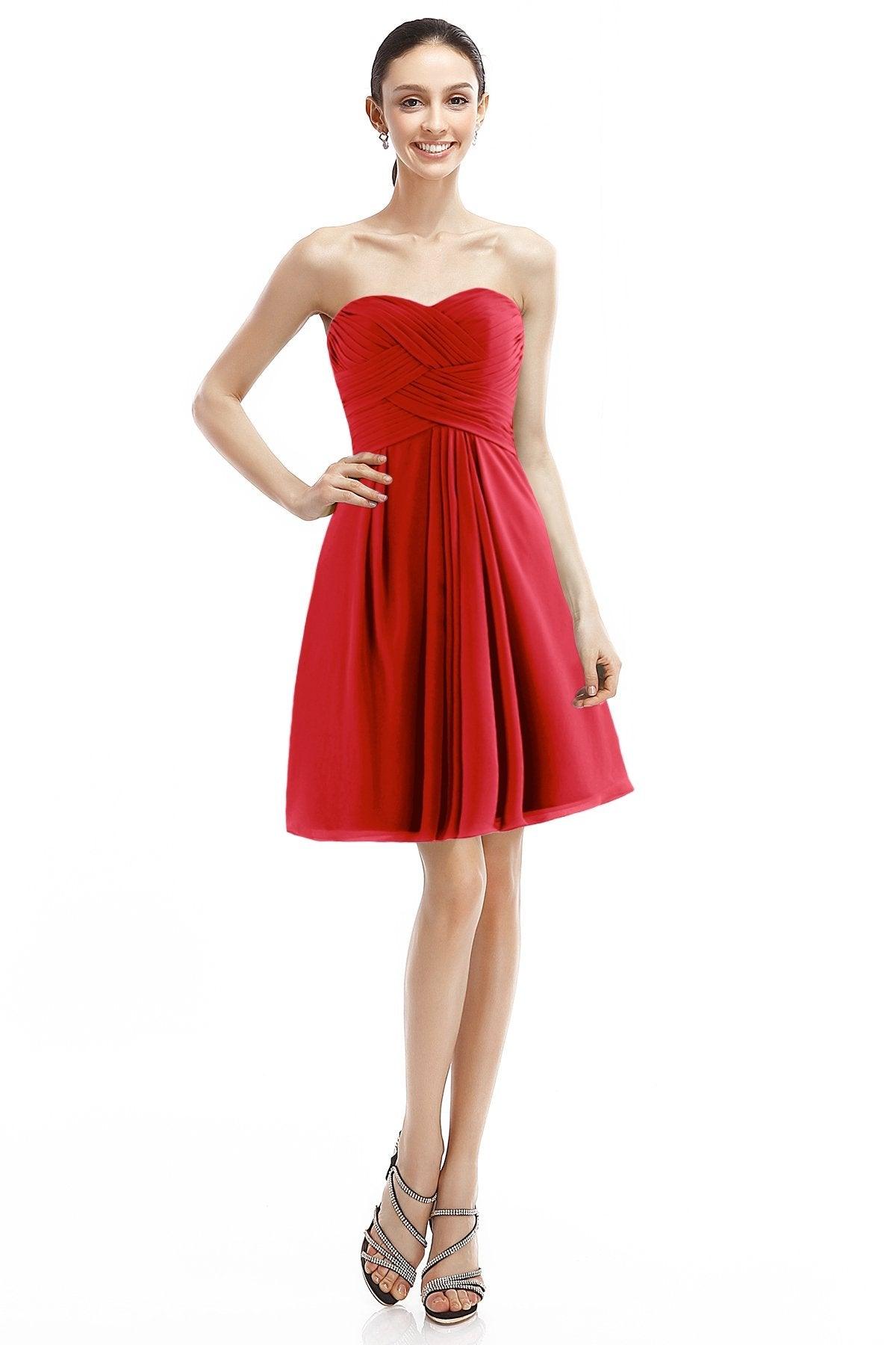 A-Line Knee Length Chiffon Bridesmaid Dress COZK14018 - COCOMELODY