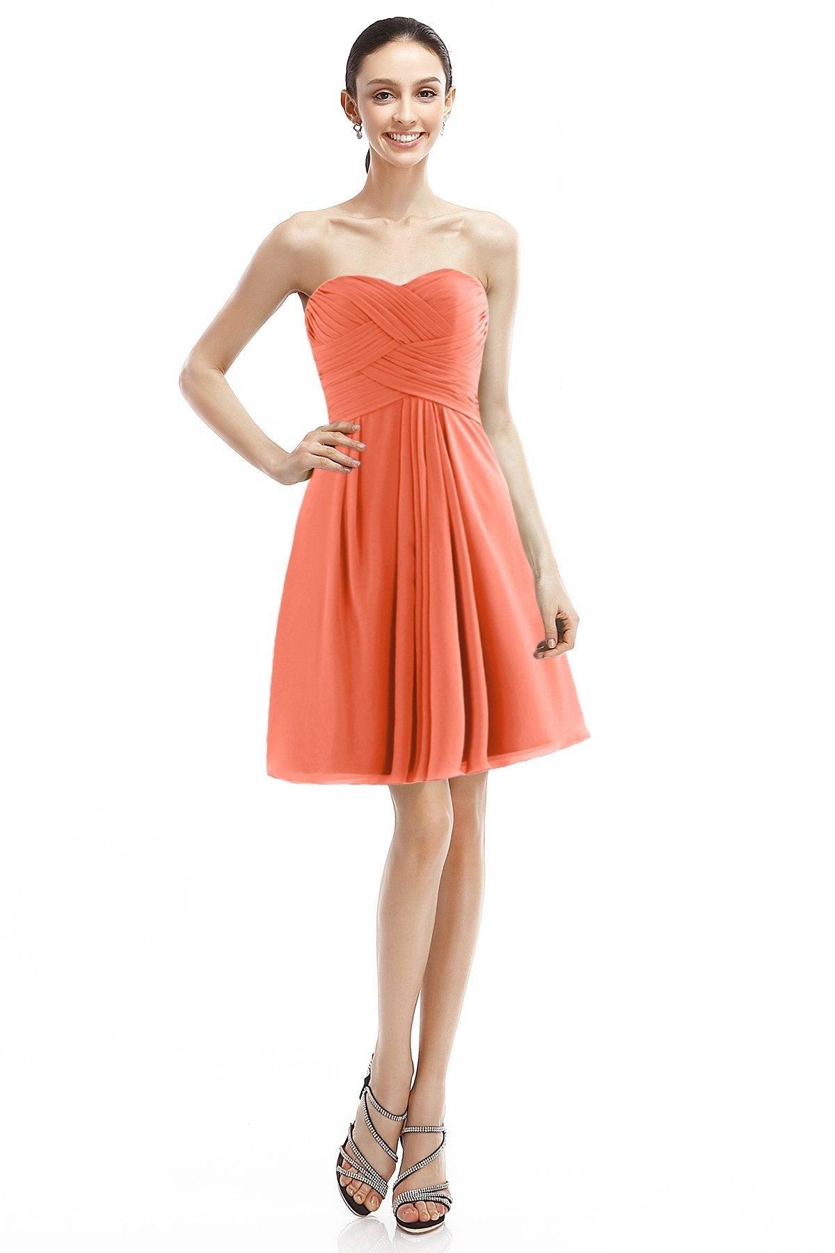 A-Line Knee Length Chiffon Bridesmaid Dress COZK14018 - COCOMELODY