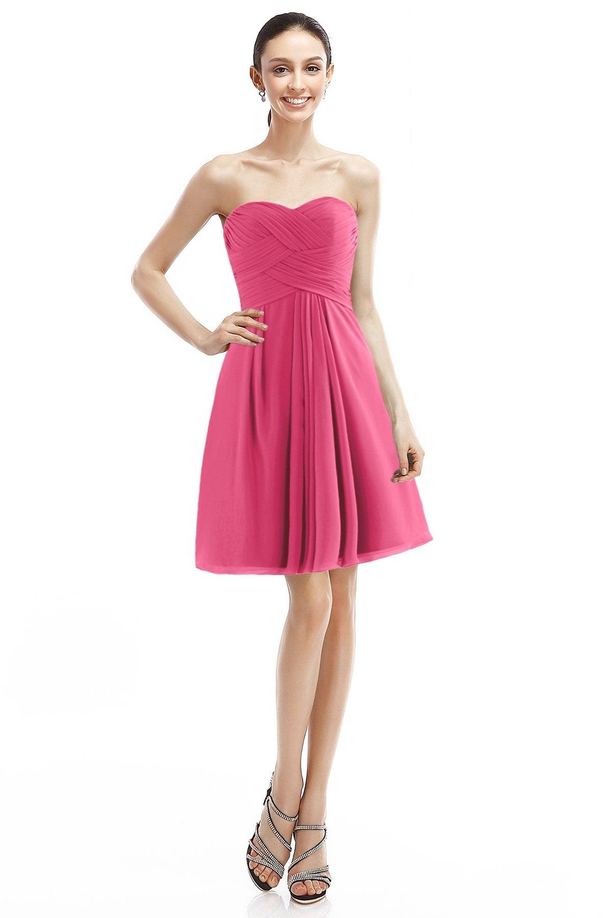A-Line Knee Length Chiffon Bridesmaid Dress COZK14018 - COCOMELODY
