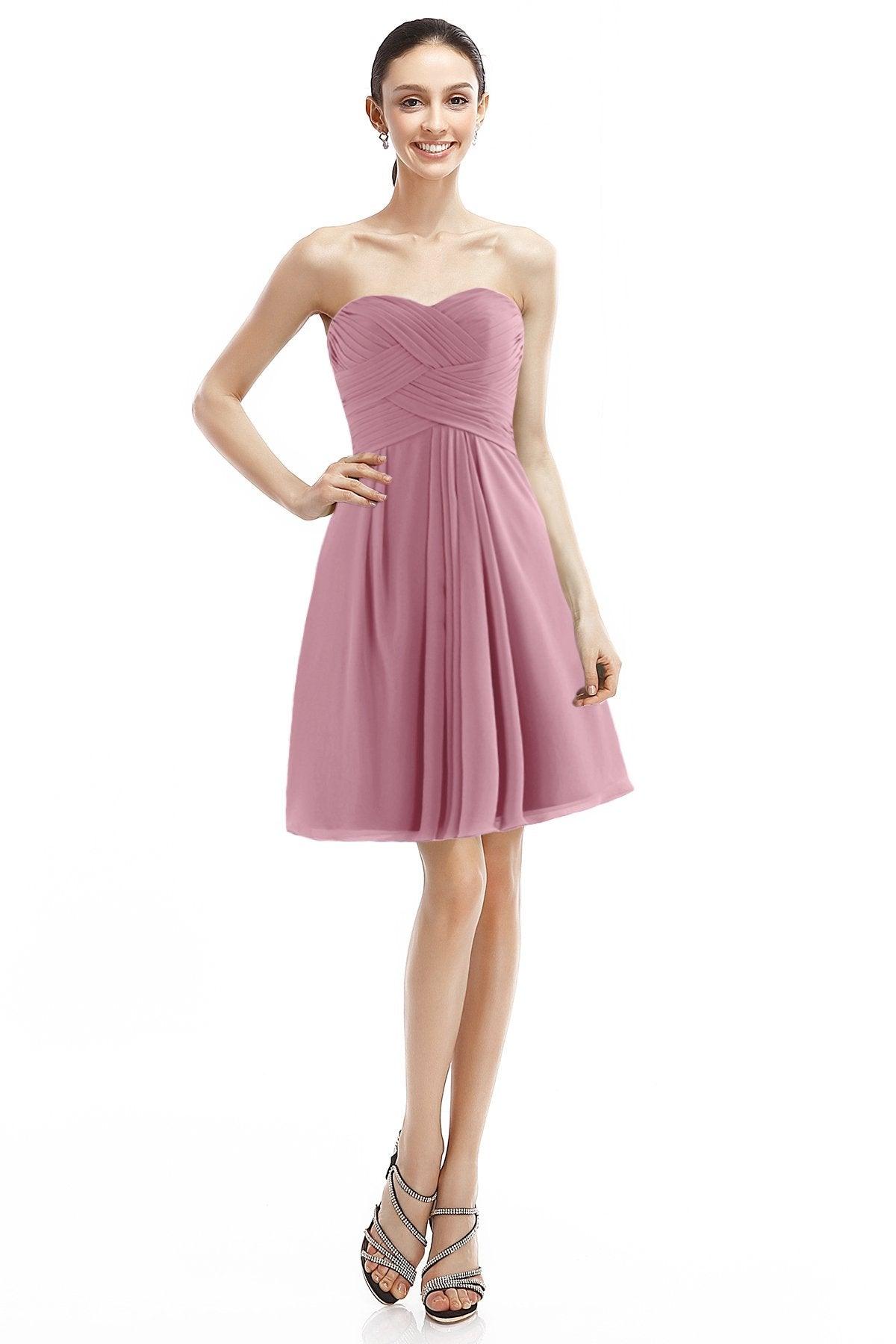 A-Line Knee Length Chiffon Bridesmaid Dress COZK14018 - COCOMELODY