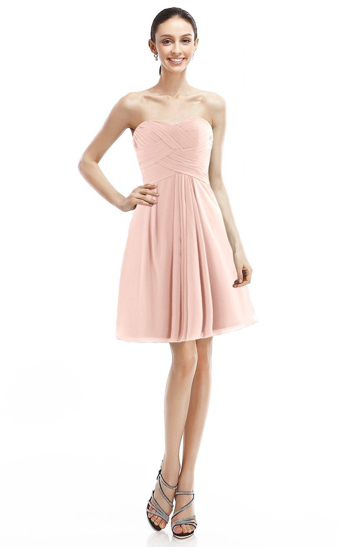A-Line Knee Length Chiffon Bridesmaid Dress COZK14018 - COCOMELODY