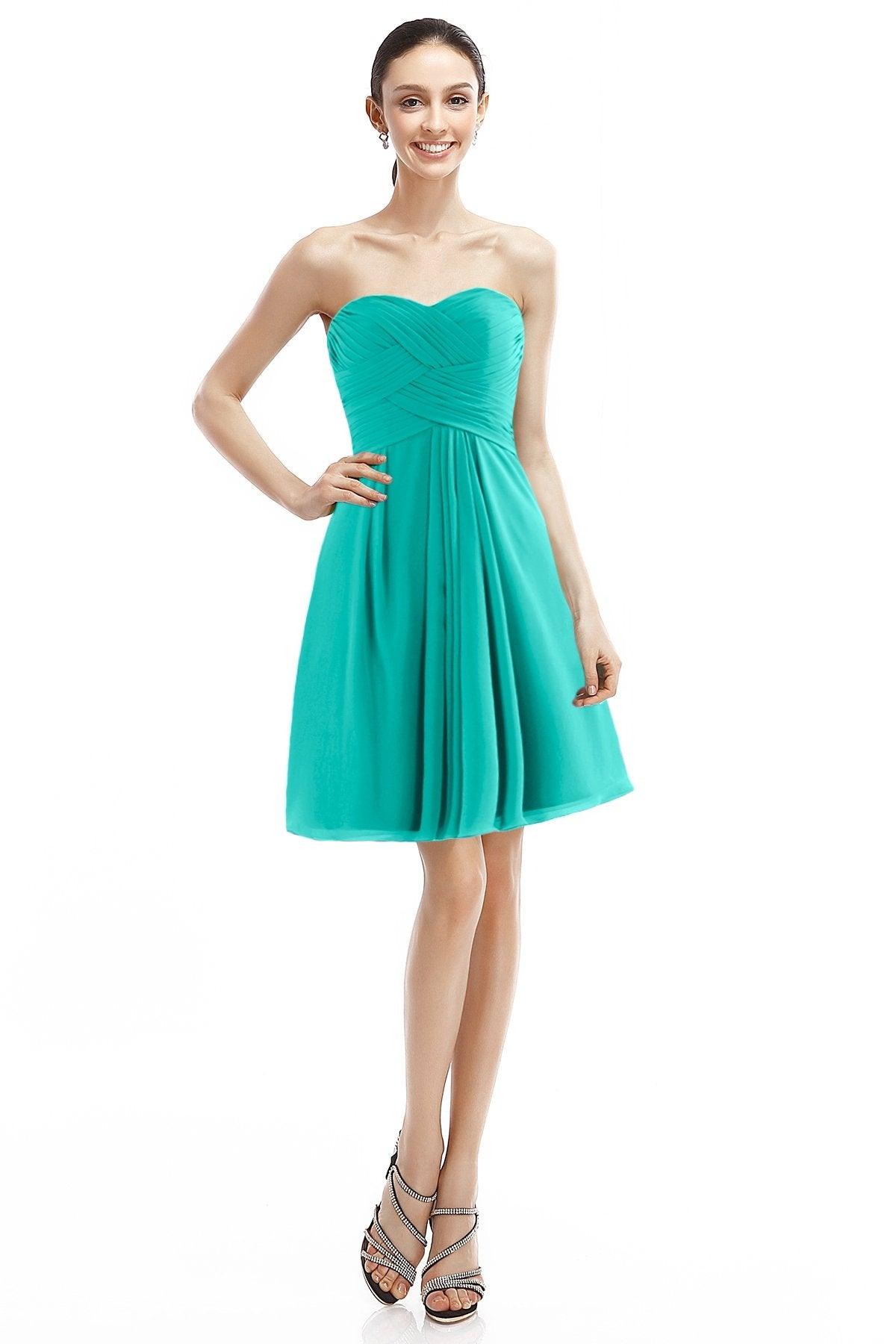 A-Line Knee Length Chiffon Bridesmaid Dress COZK14018 - COCOMELODY