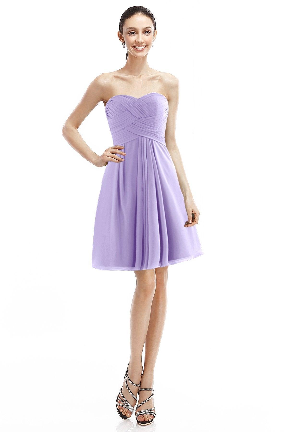 A-Line Knee Length Chiffon Bridesmaid Dress COZK14018 - COCOMELODY