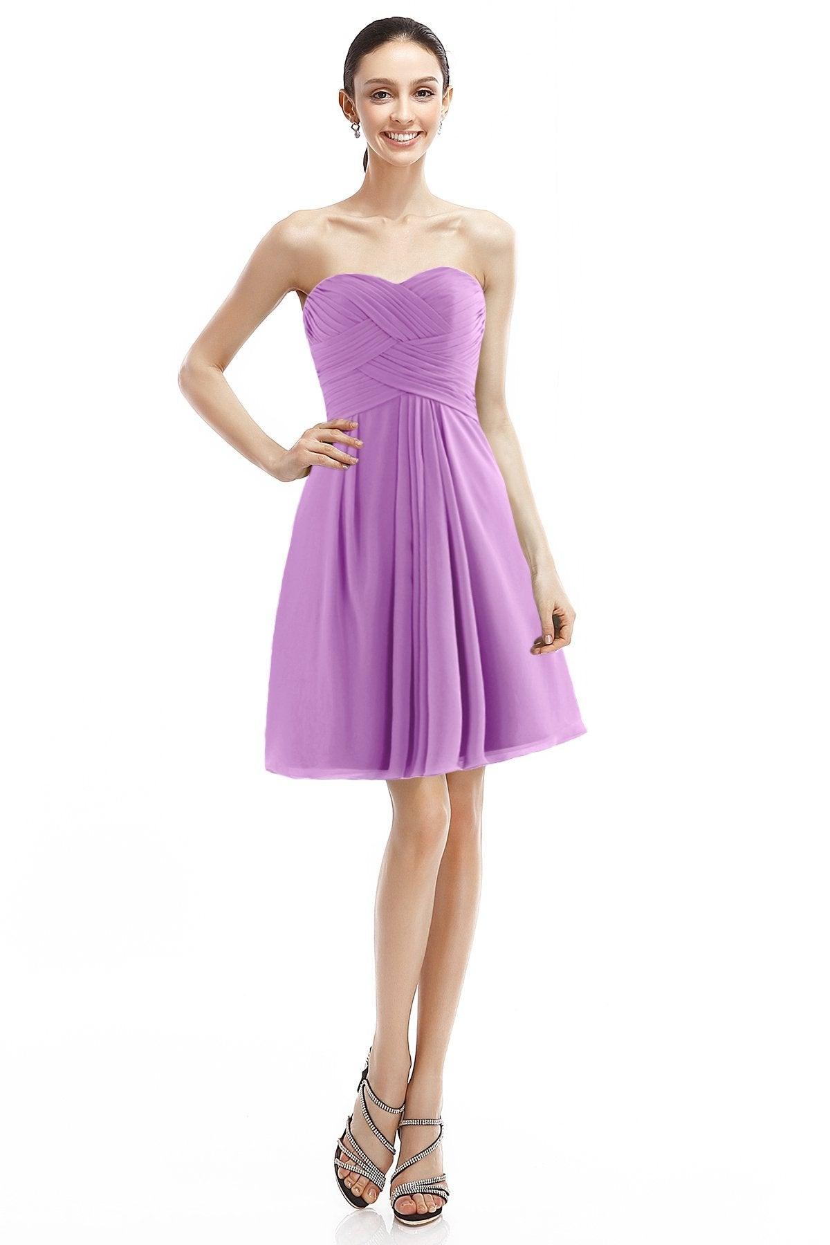 A-Line Knee Length Chiffon Bridesmaid Dress COZK14018 - COCOMELODY
