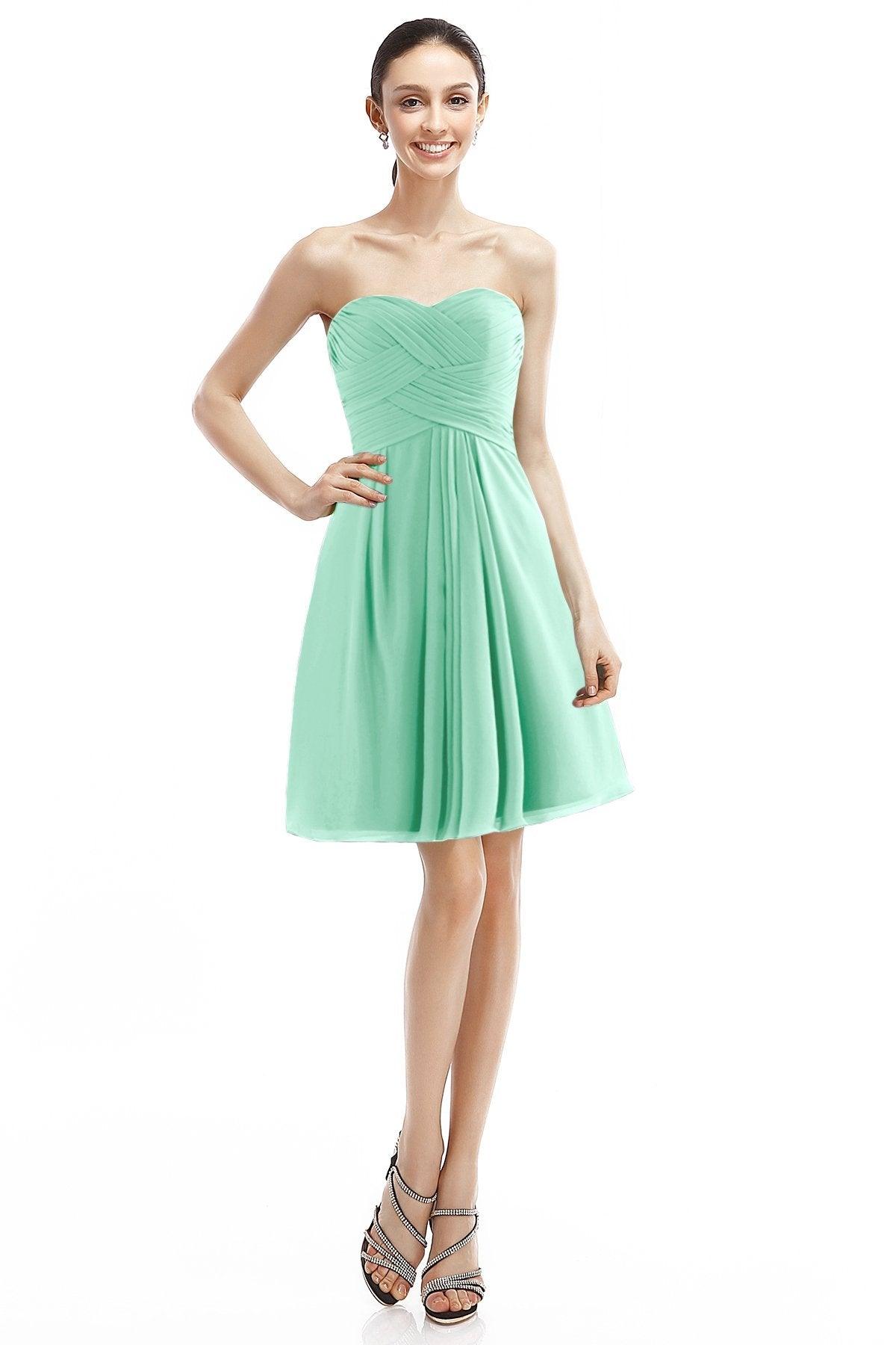 A-Line Knee Length Chiffon Bridesmaid Dress COZK14018 - COCOMELODY