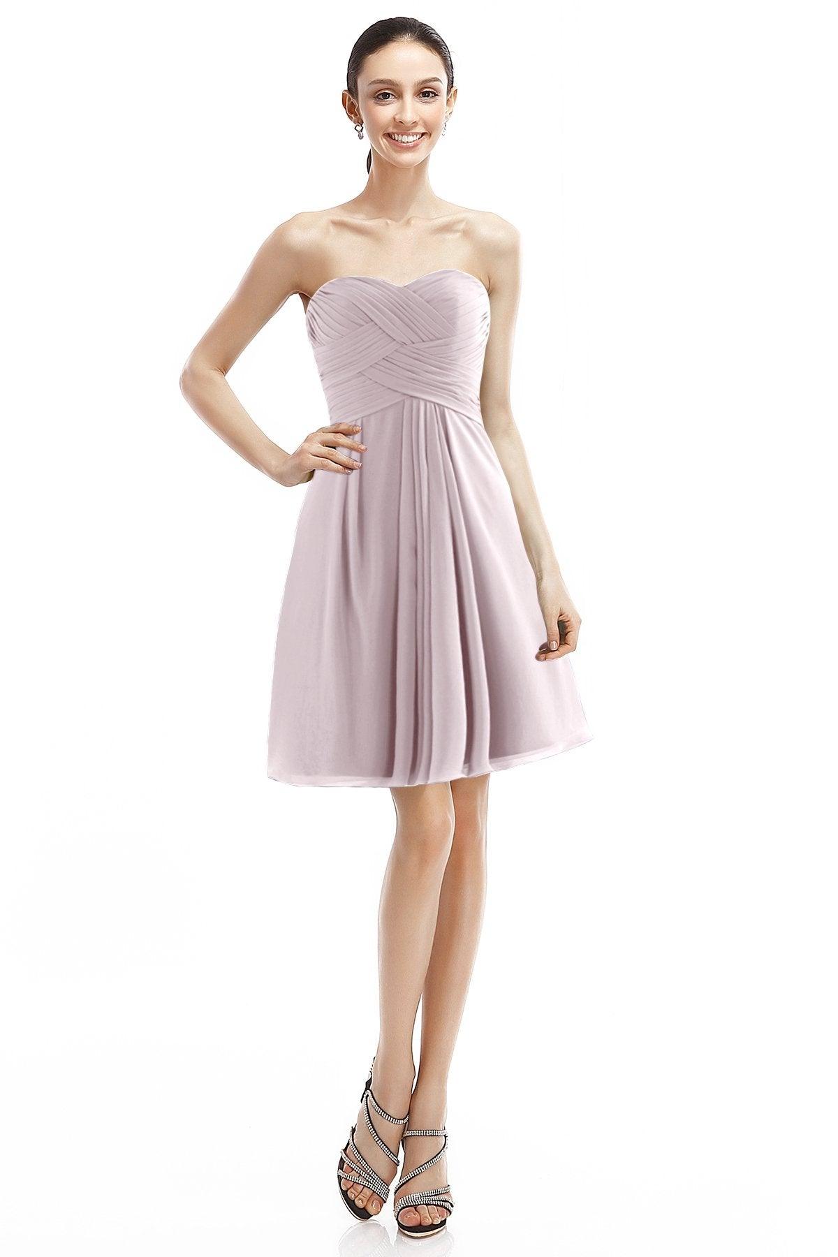 A-Line Knee Length Chiffon Bridesmaid Dress COZK14018 - COCOMELODY