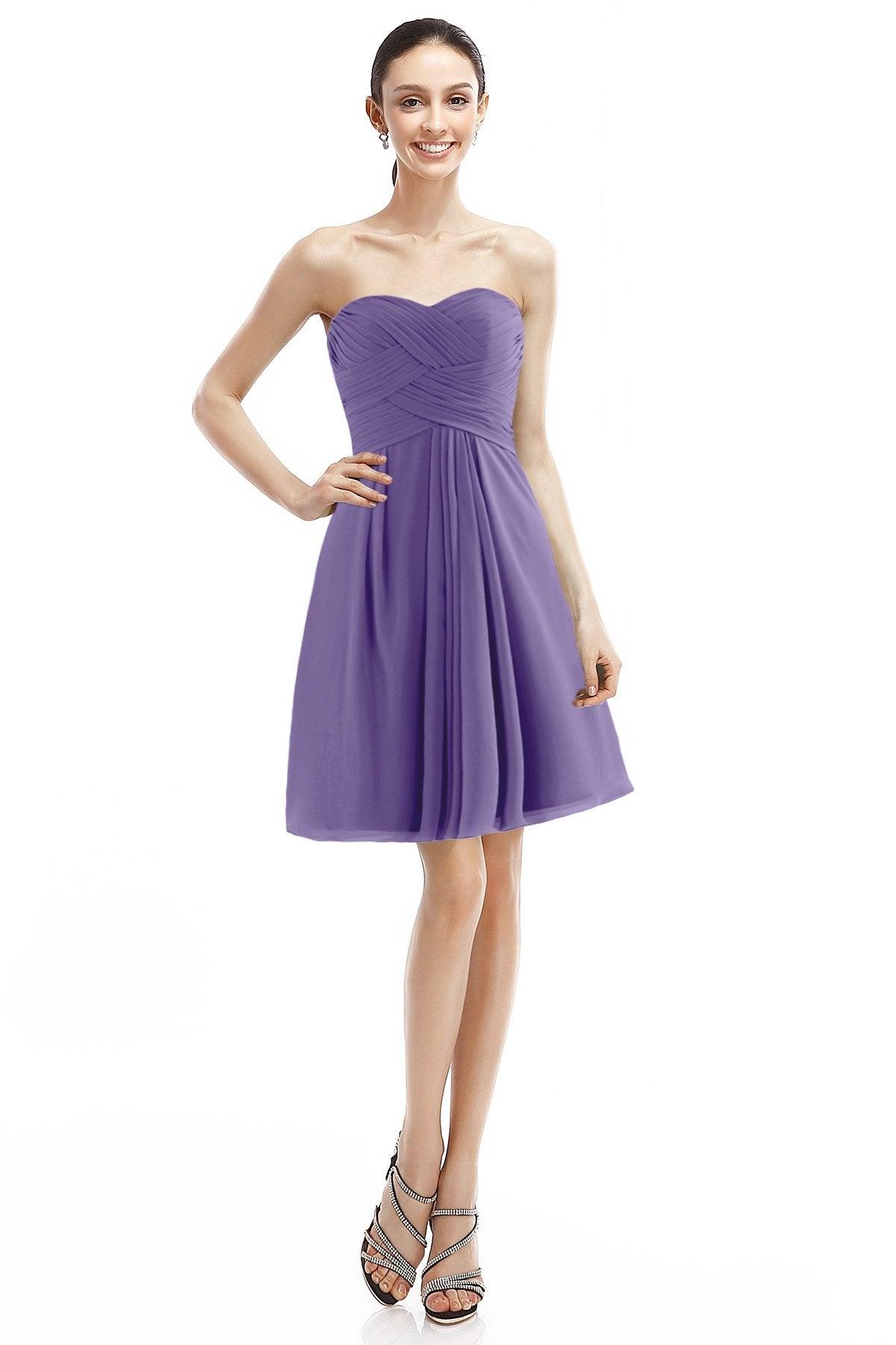 A-Line Knee Length Chiffon Bridesmaid Dress COZK14018 - COCOMELODY