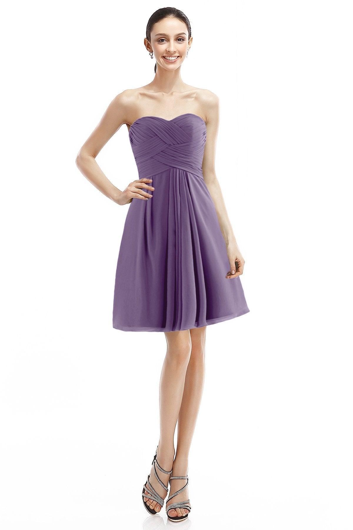 A-Line Knee Length Chiffon Bridesmaid Dress COZK14018 - COCOMELODY