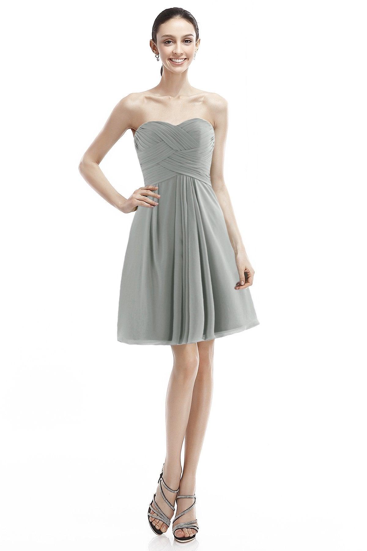 A-Line Knee Length Chiffon Bridesmaid Dress COZK14018 - COCOMELODY
